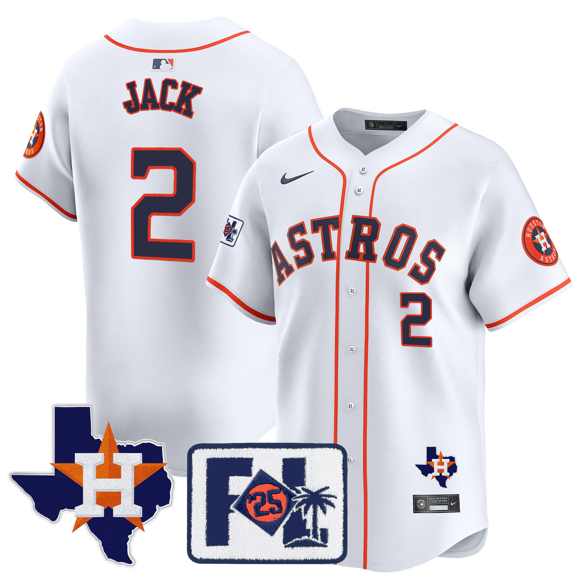 Men's Houston Astros 2025 Spring Training & Texas Patch Vapor Premier Limited Jersey - All Stitched - Image 31
