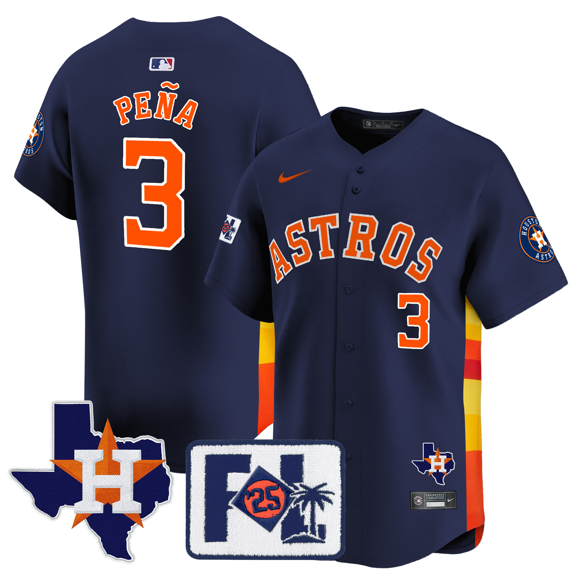 Men's Houston Astros 2025 Spring Training & Texas Patch Vapor Premier Limited Jersey - All Stitched - Image 41