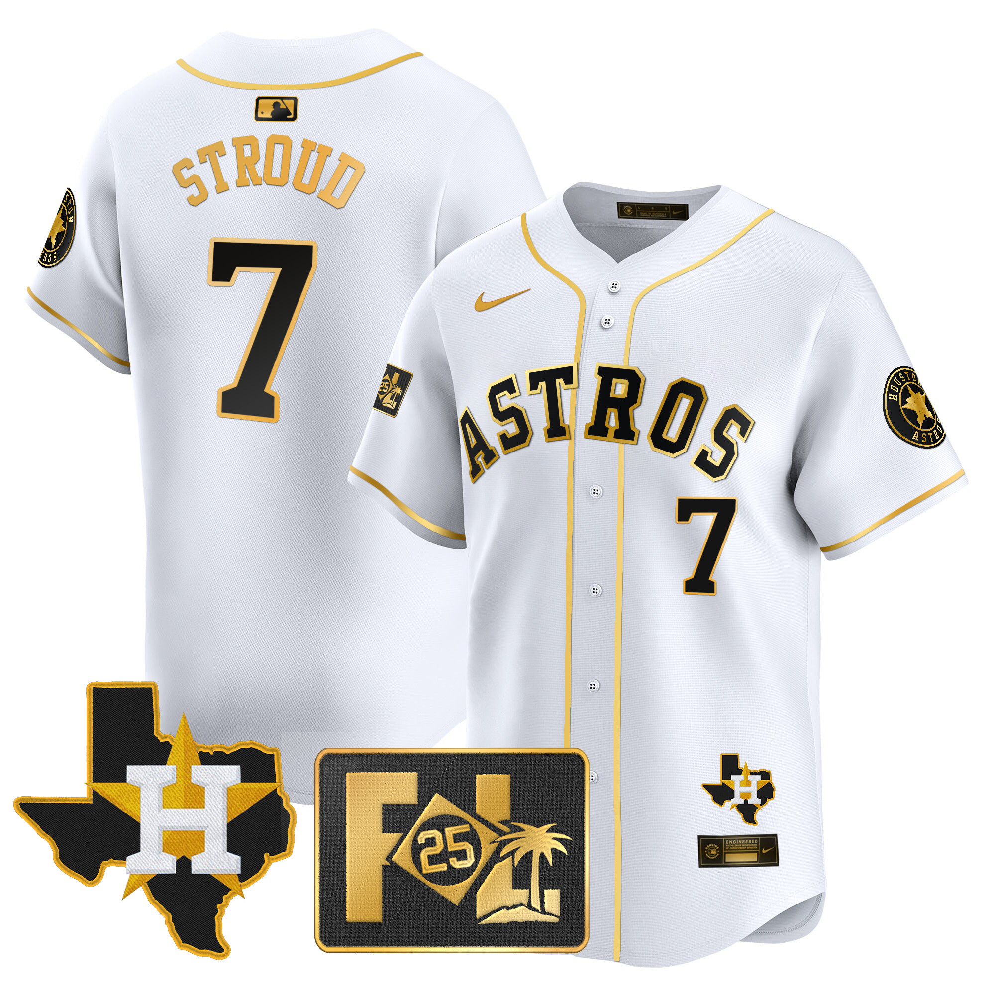 Men's Houston Astros 2025 Spring Training & Texas Patch Vapor Premier Limited Jersey - All Stitched - Image 12