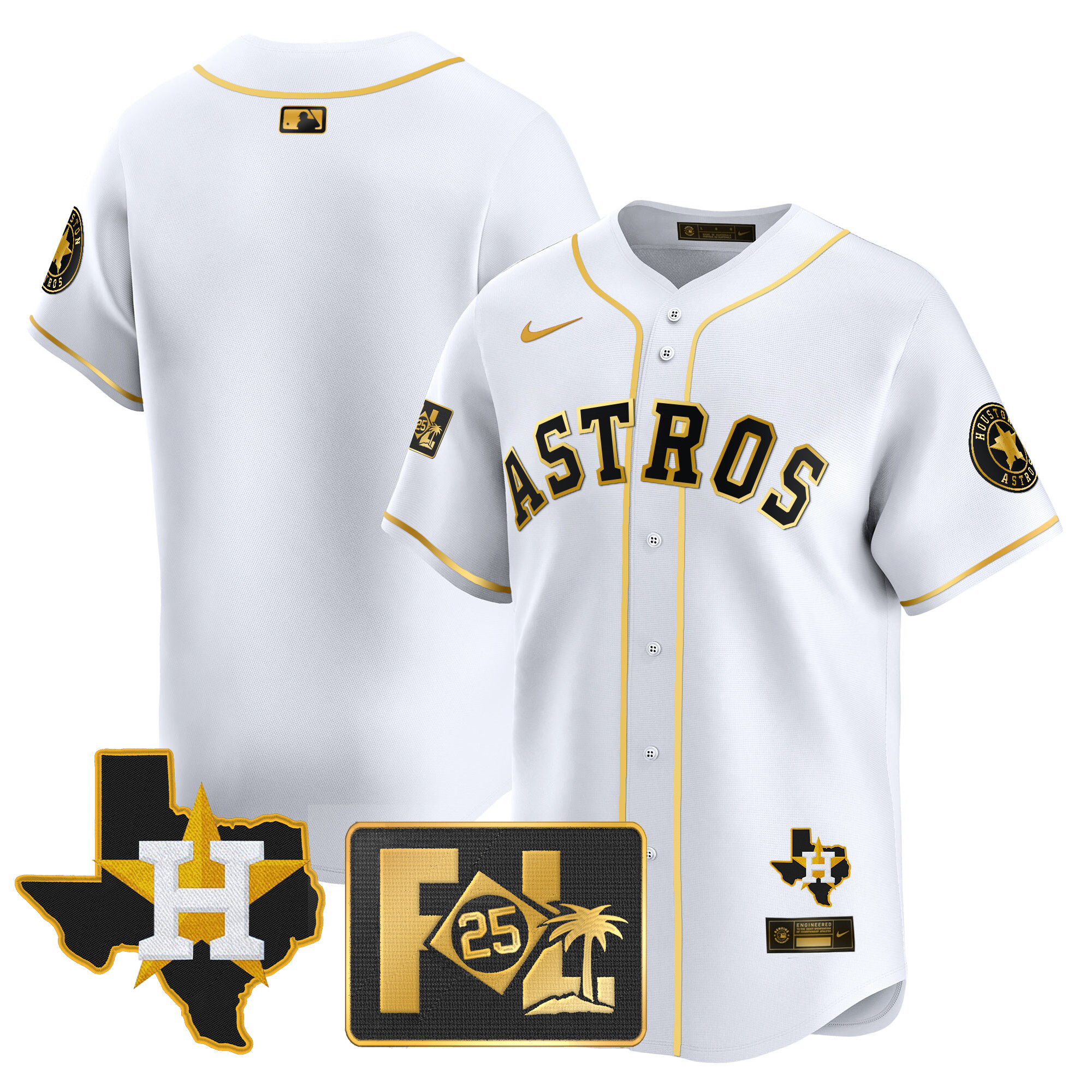 Men's Houston Astros 2025 Spring Training & Texas Patch Vapor Premier Limited Jersey - All Stitched - Image 18