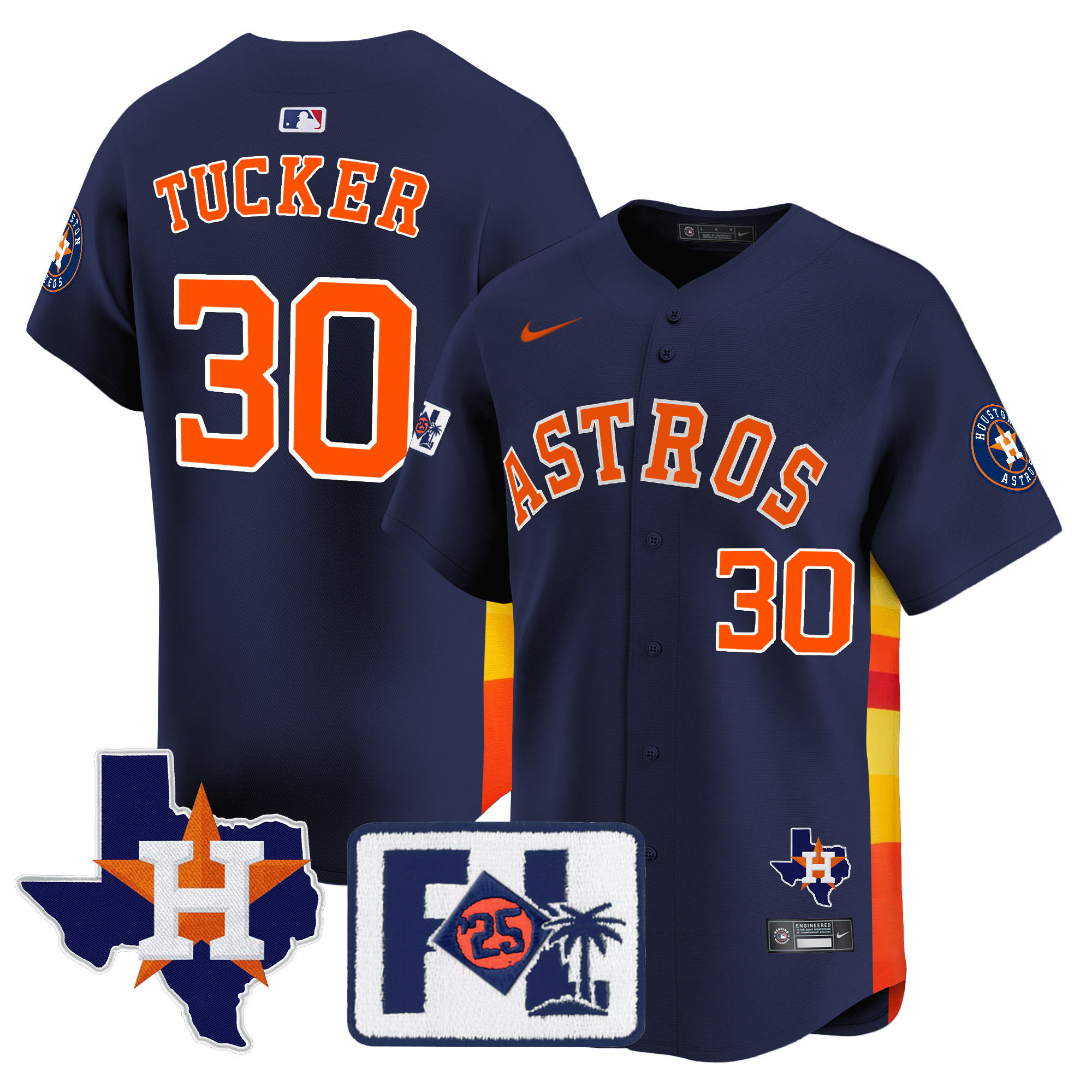Men's Houston Astros 2025 Spring Training & Texas Patch Vapor Premier Limited Jersey - All Stitched - Image 44