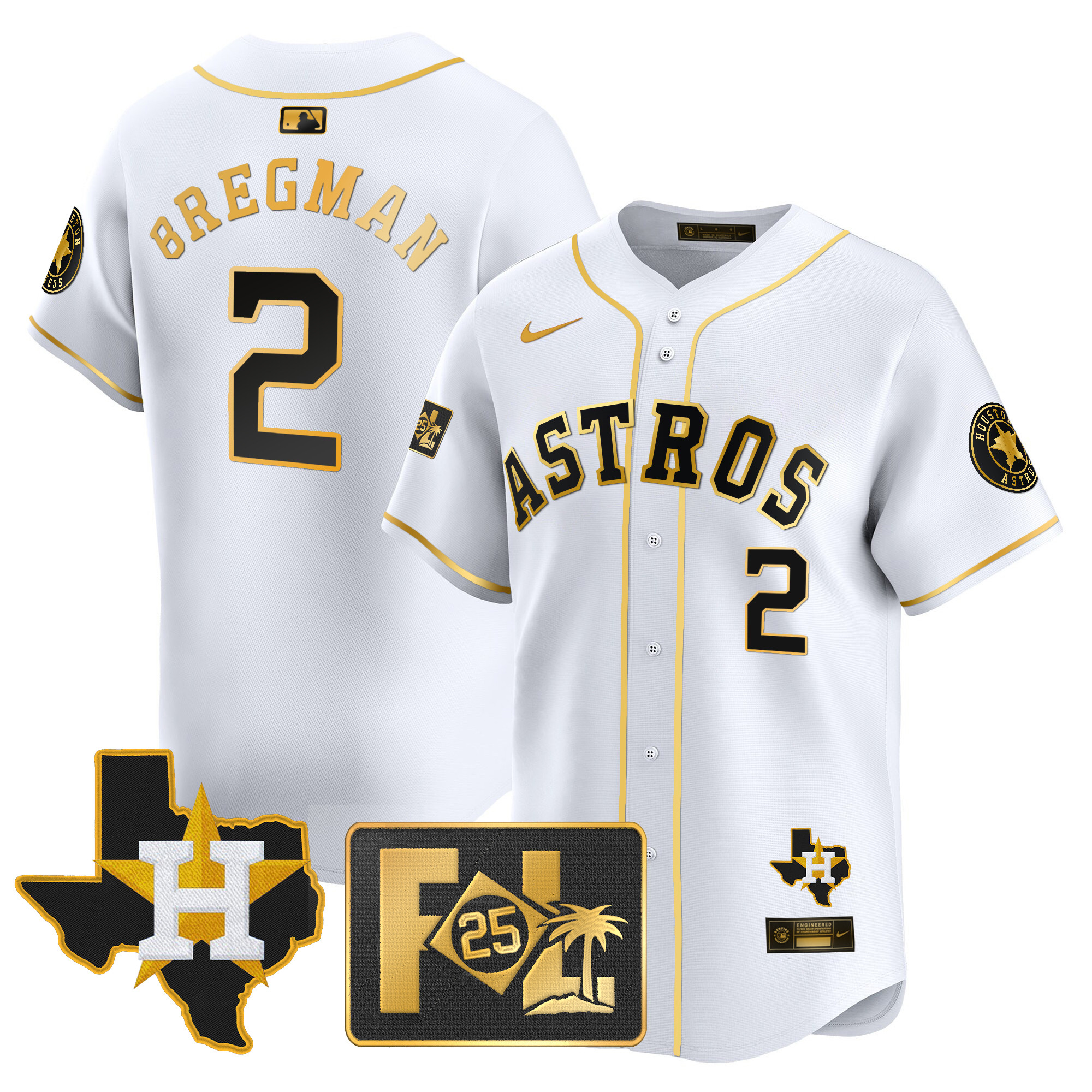Men's Houston Astros 2025 Spring Training & Texas Patch Vapor Premier Limited Jersey - All Stitched - Image 15