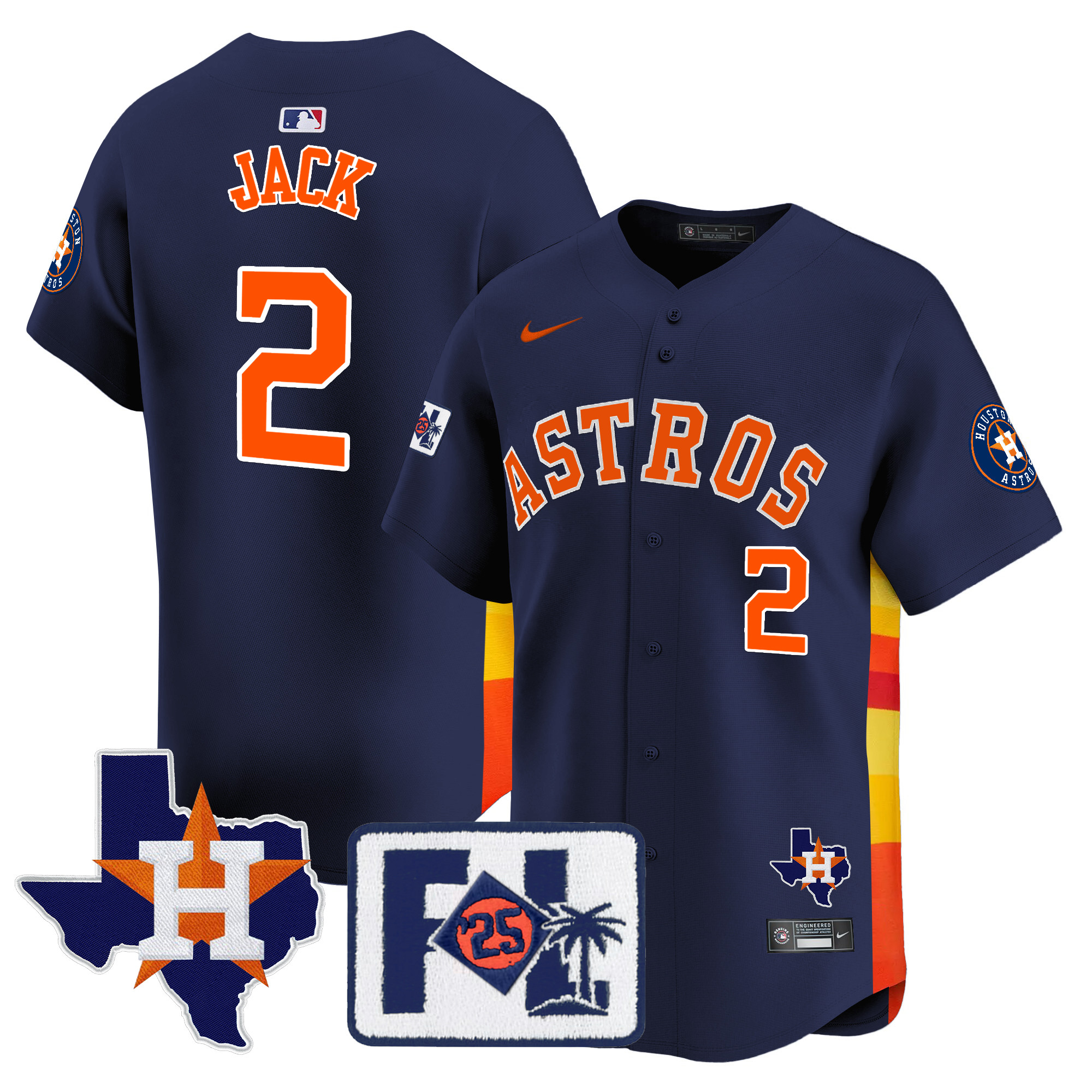 Men's Houston Astros 2025 Spring Training & Texas Patch Vapor Premier Limited Jersey - All Stitched - Image 40