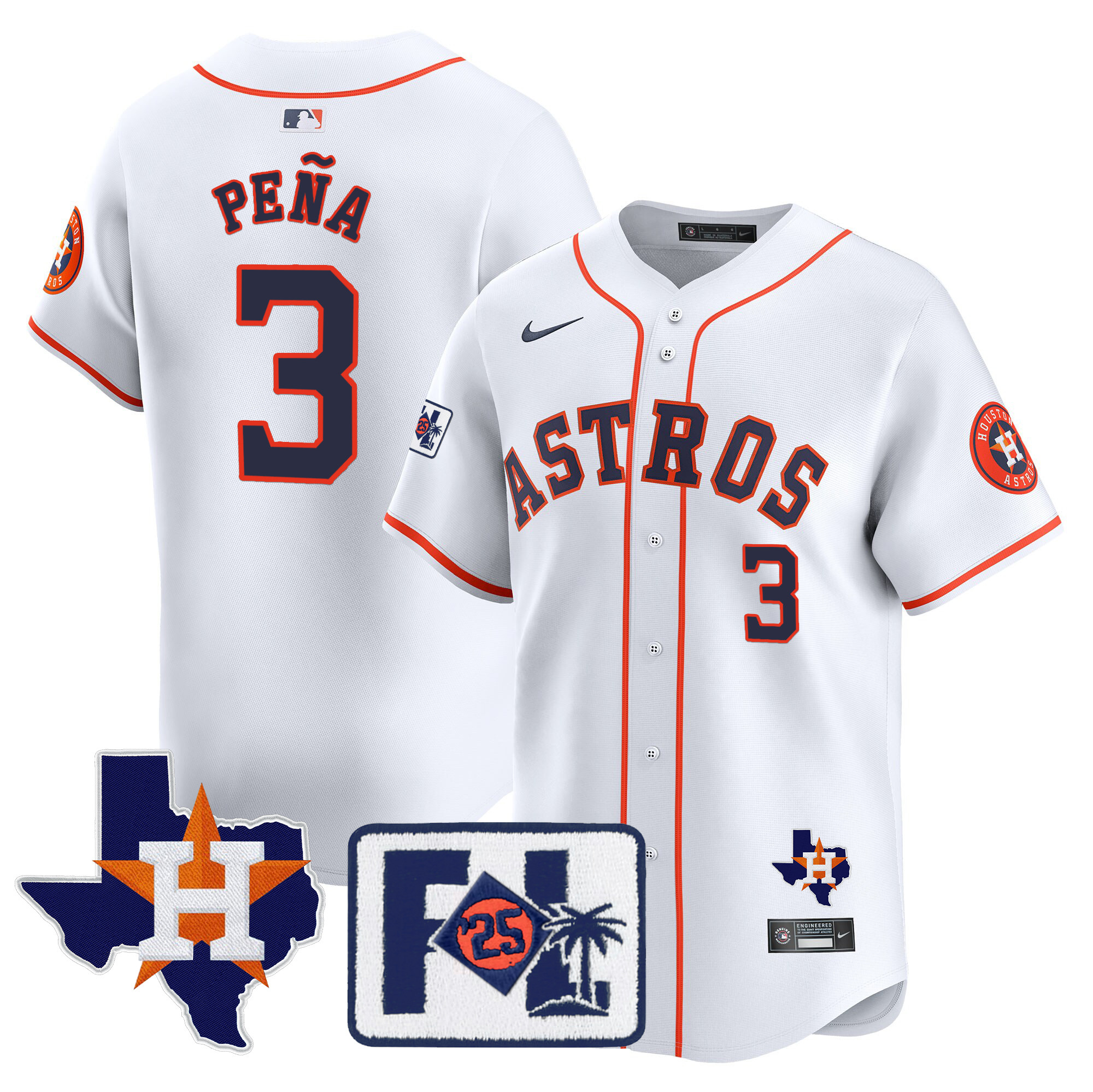 Men's Houston Astros 2025 Spring Training & Texas Patch Vapor Premier Limited Jersey - All Stitched - Image 32