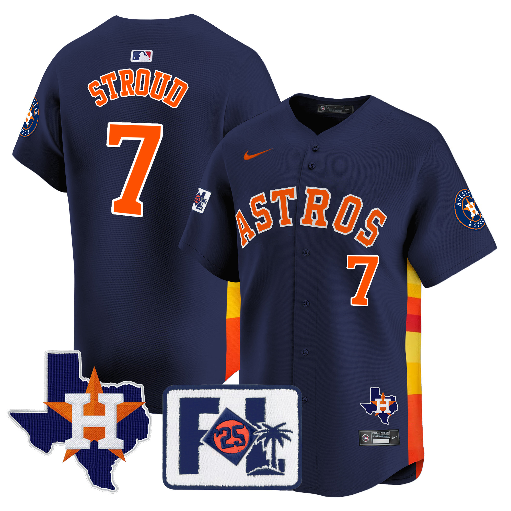Men's Houston Astros 2025 Spring Training & Texas Patch Vapor Premier Limited Jersey - All Stitched - Image 39