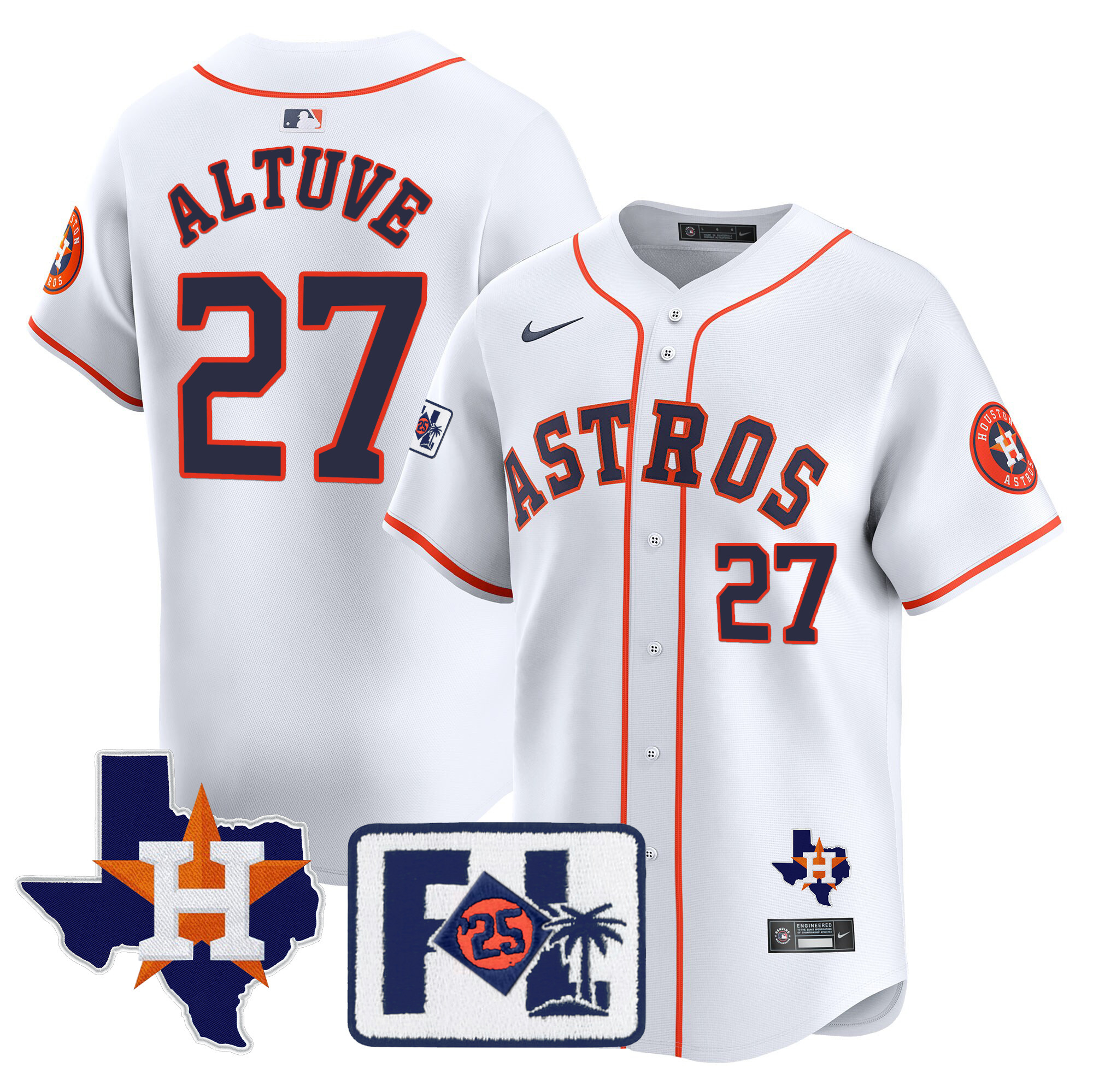 Men's Houston Astros 2025 Spring Training & Texas Patch Vapor Premier Limited Jersey - All Stitched - Image 29