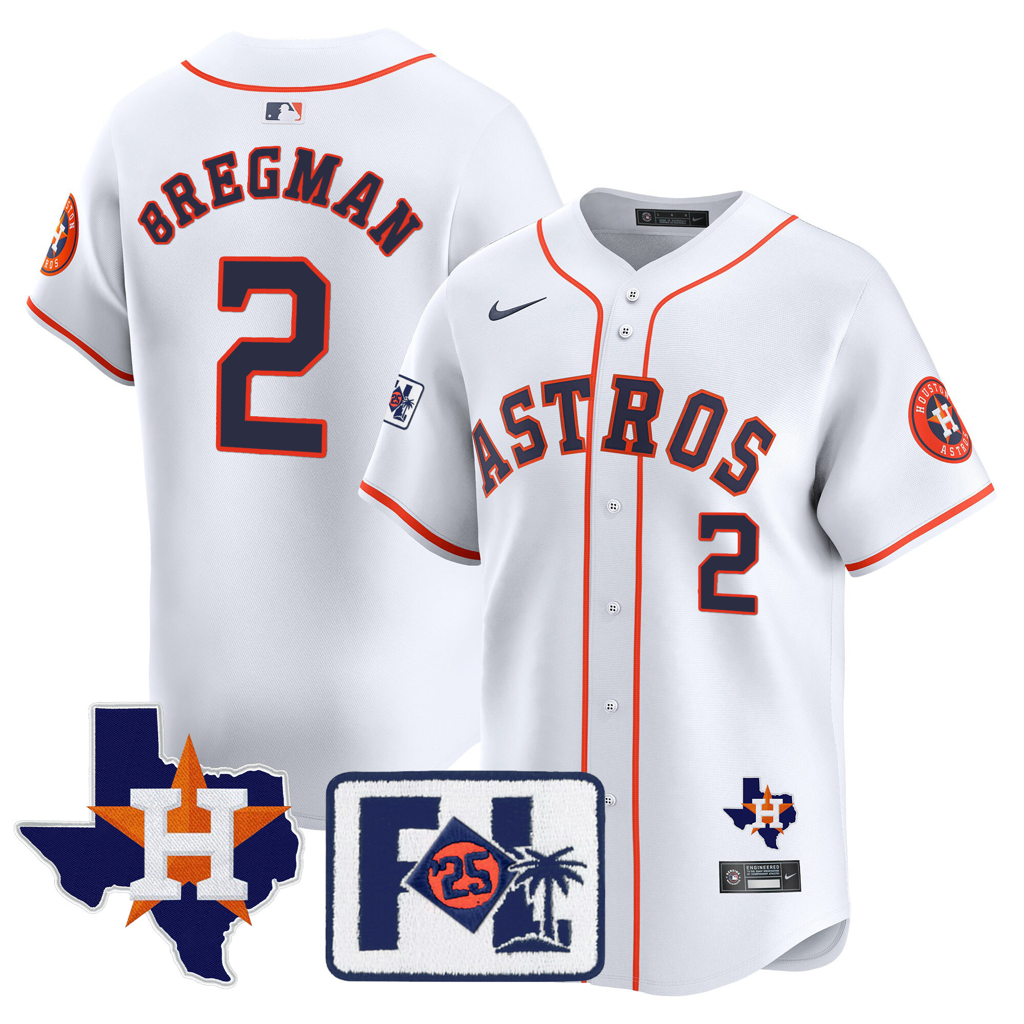 Men's Houston Astros 2025 Spring Training & Texas Patch Vapor Premier Limited Jersey - All Stitched - Image 33