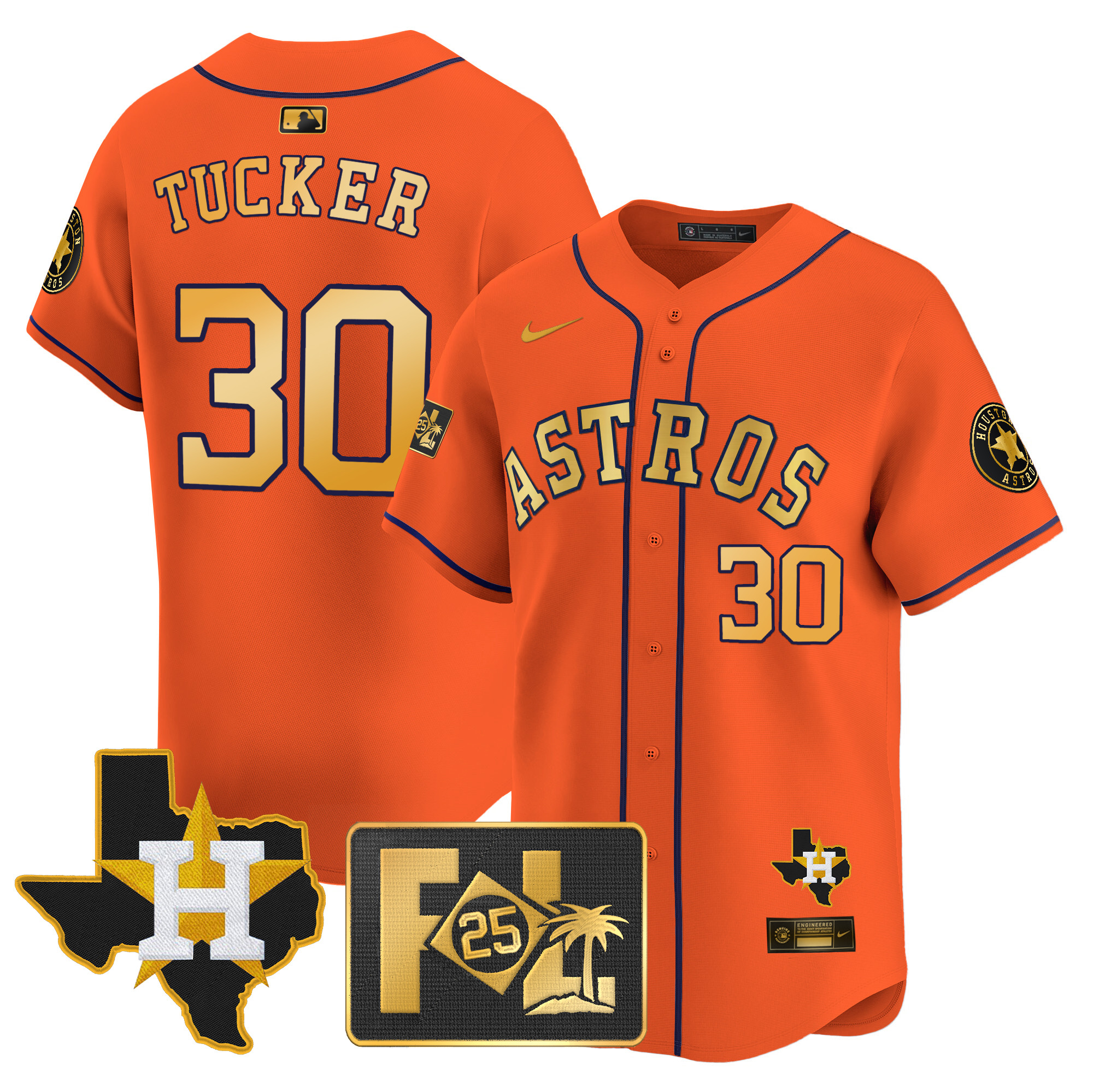 Men's Houston Astros 2025 Spring Training & Texas Patch Vapor Premier Limited Jersey - All Stitched - Image 26
