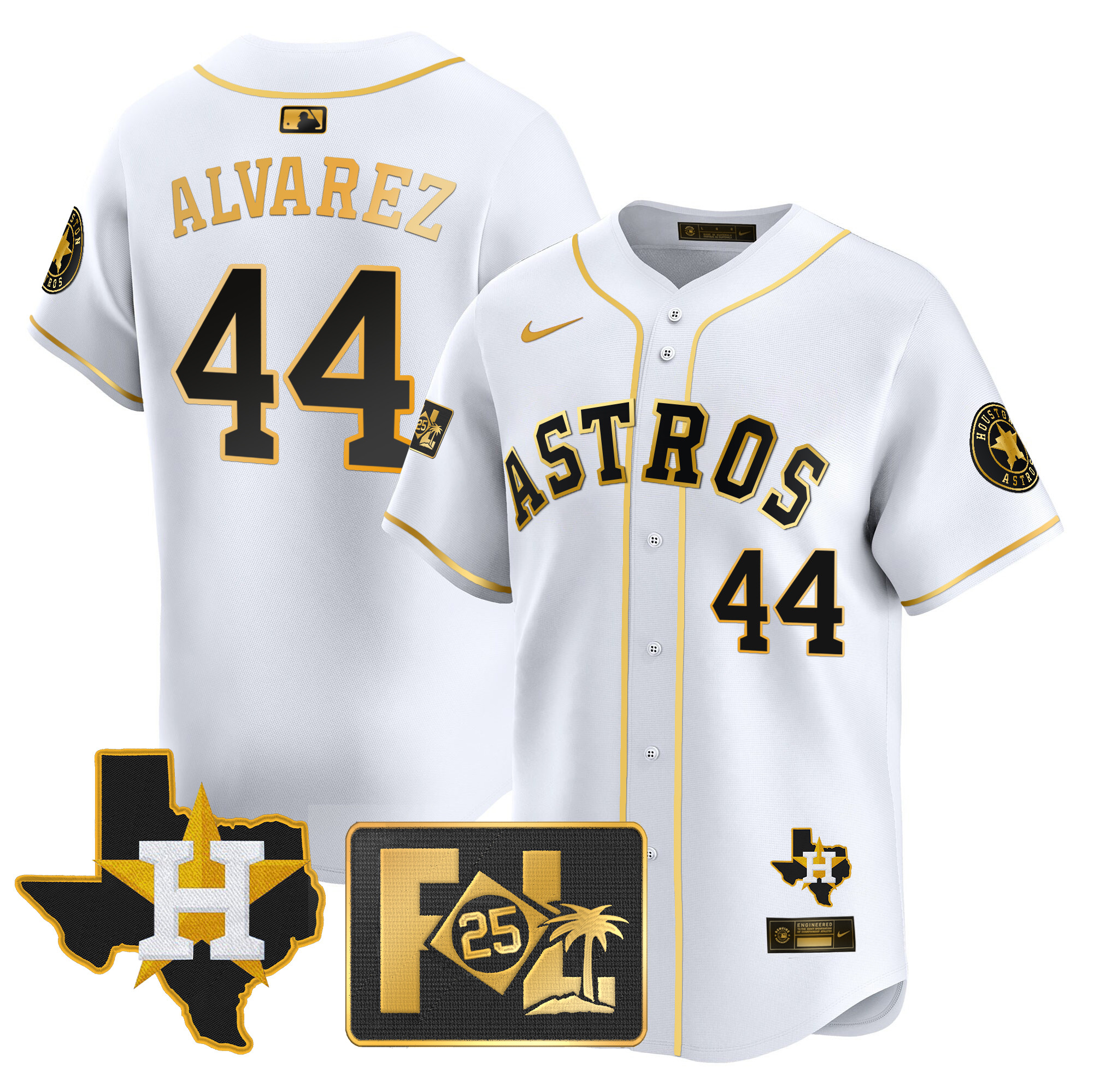 Men's Houston Astros 2025 Spring Training & Texas Patch Vapor Premier Limited Jersey - All Stitched - Image 10