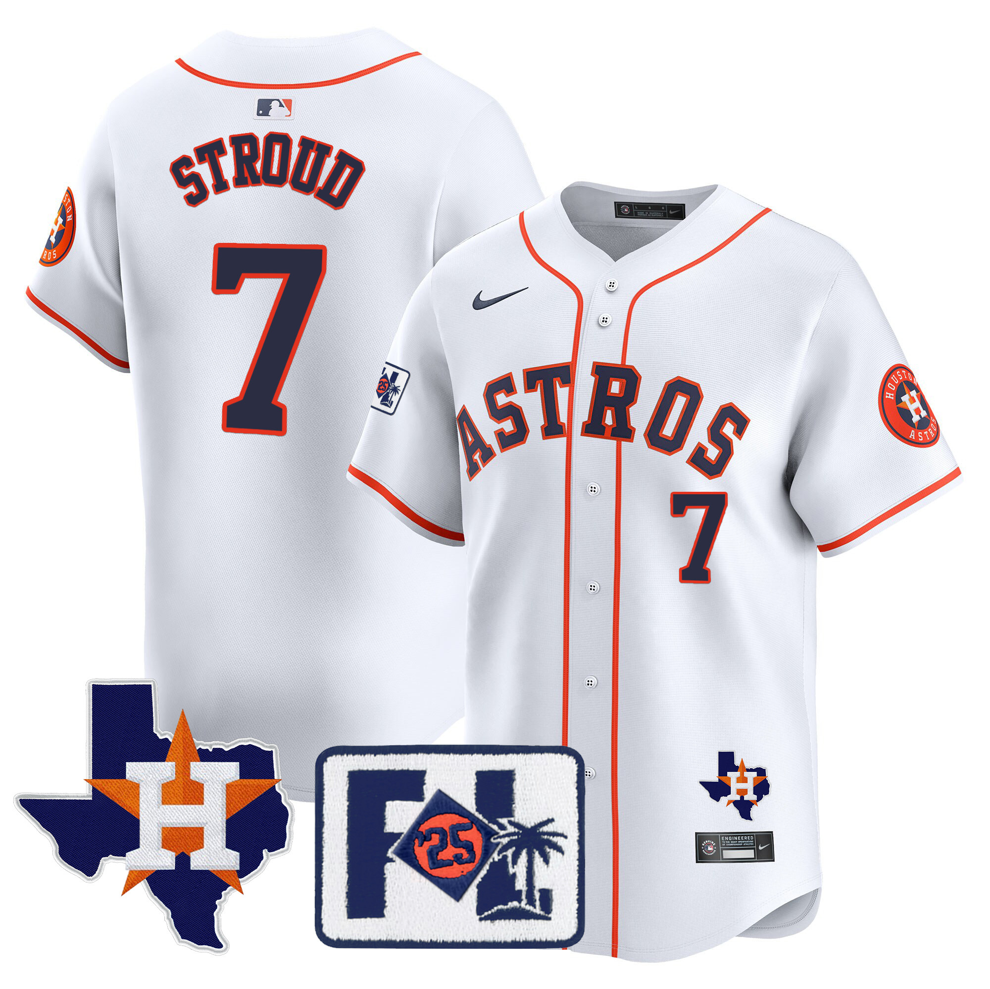 Men's Houston Astros 2025 Spring Training & Texas Patch Vapor Premier Limited Jersey - All Stitched - Image 30