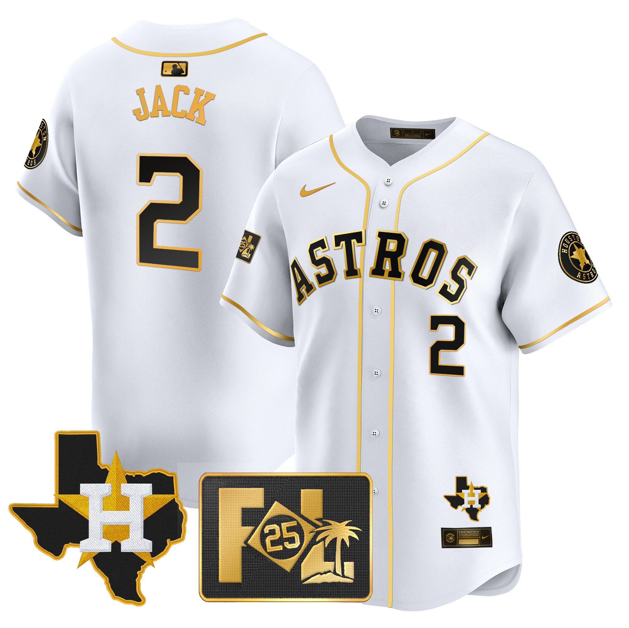 Men's Houston Astros 2025 Spring Training & Texas Patch Vapor Premier Limited Jersey - All Stitched - Image 13