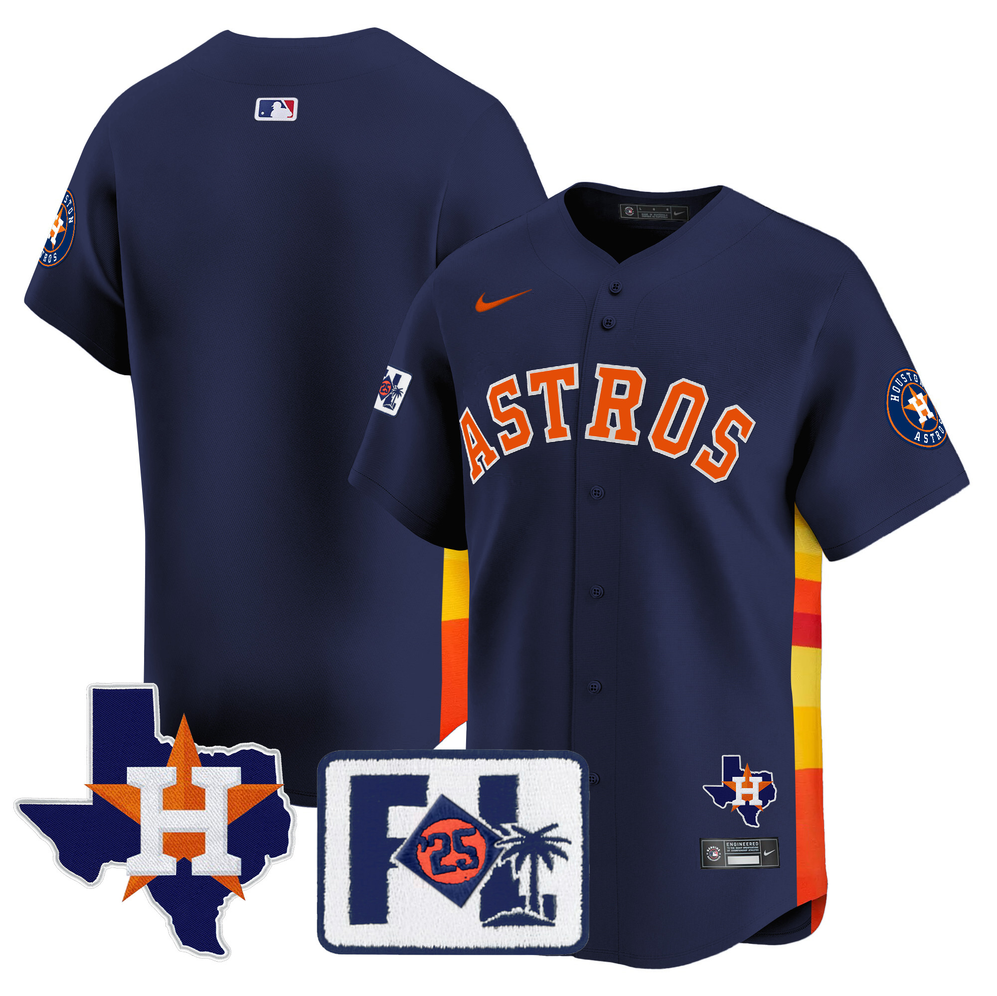 Men's Houston Astros 2025 Spring Training & Texas Patch Vapor Premier Limited Jersey - All Stitched - Image 45