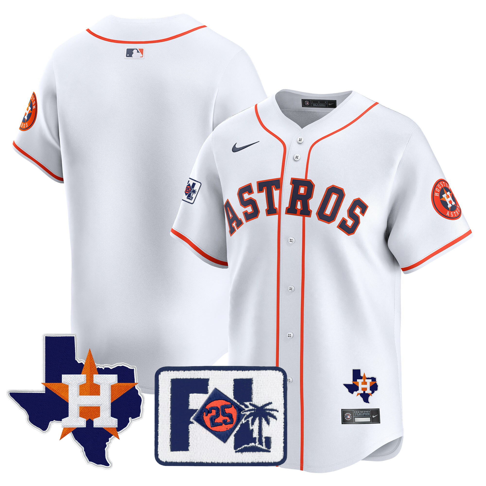 Men's Houston Astros 2025 Spring Training & Texas Patch Vapor Premier Limited Jersey - All Stitched - Image 36