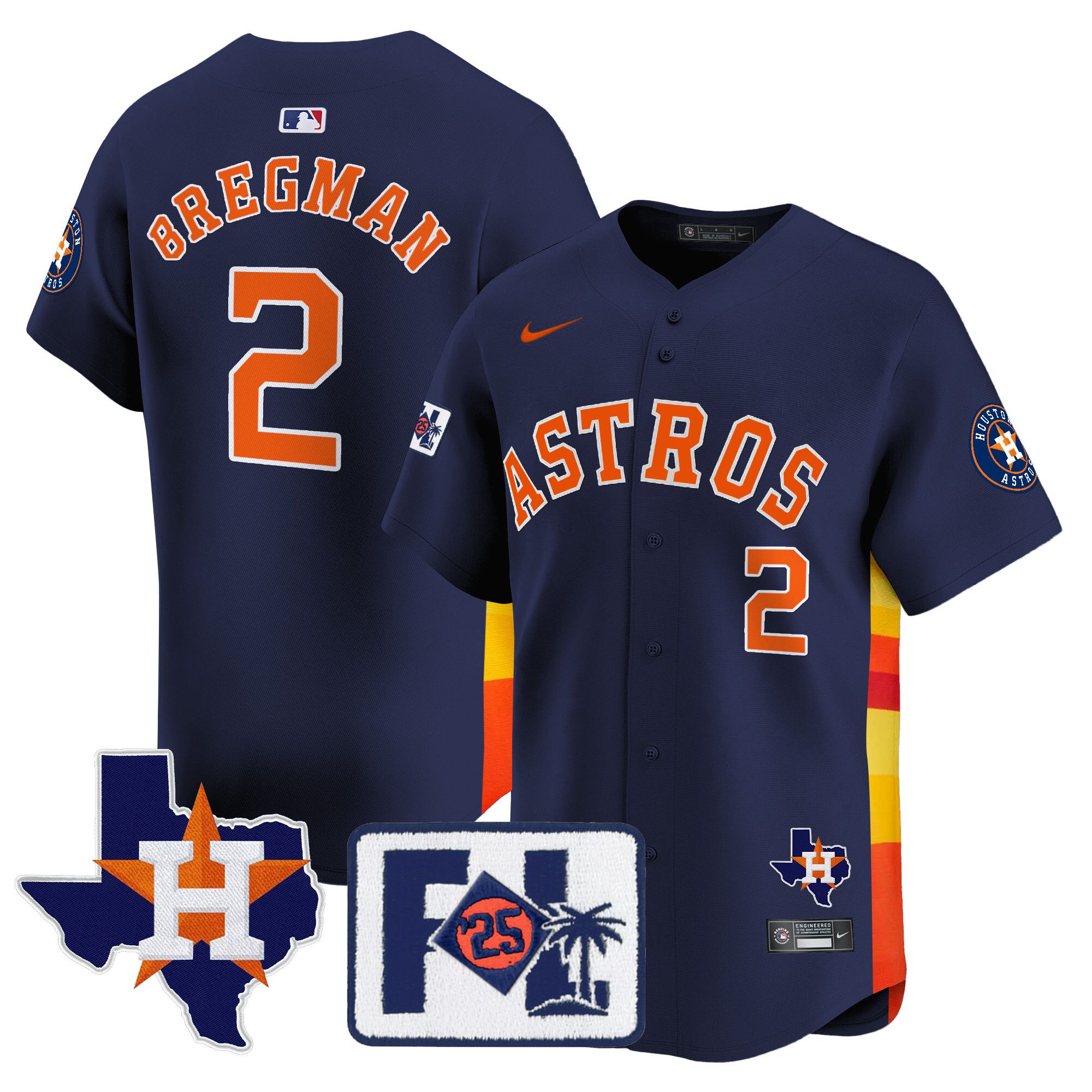 Men's Houston Astros 2025 Spring Training & Texas Patch Vapor Premier Limited Jersey - All Stitched - Image 42
