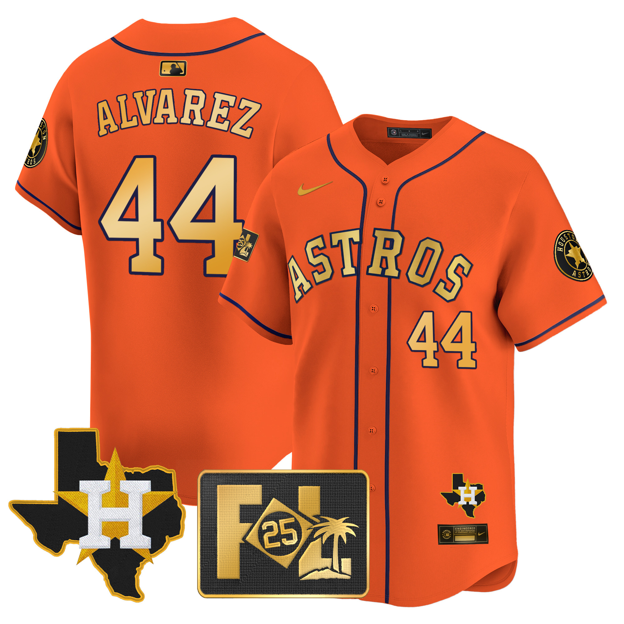 Men's Houston Astros 2025 Spring Training & Texas Patch Vapor Premier Limited Jersey - All Stitched - Image 19
