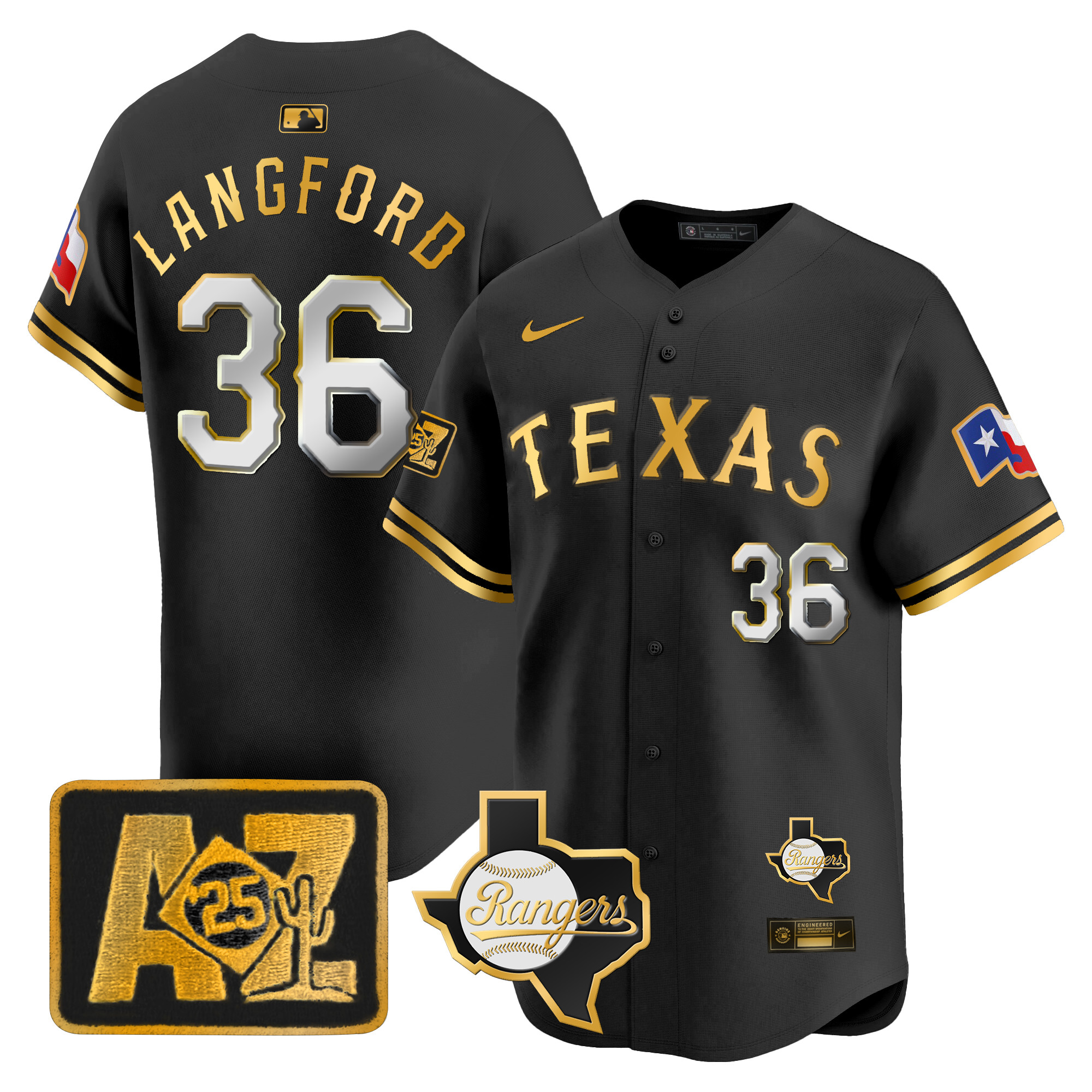 Men's Texas Rangers 2025 Spring Training Patch Vapor Premier Limited Jersey - All Stitched - Image 9