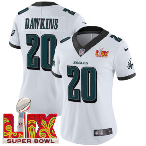 Women's Philadelphia Eagles Super Bowl LIX Patch Vapor Limited Jersey - All Stitched