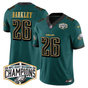 Men's Eagles 2024 NFC East Division Champions Gold Trim Vapor Limited Jersey - All Stitched