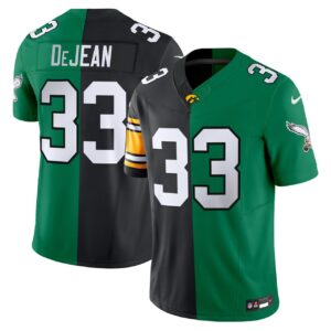 Cooper DeJean Philadelphia Eagles Mix Iowa Hawkeyes Split Jersey - All Stitched