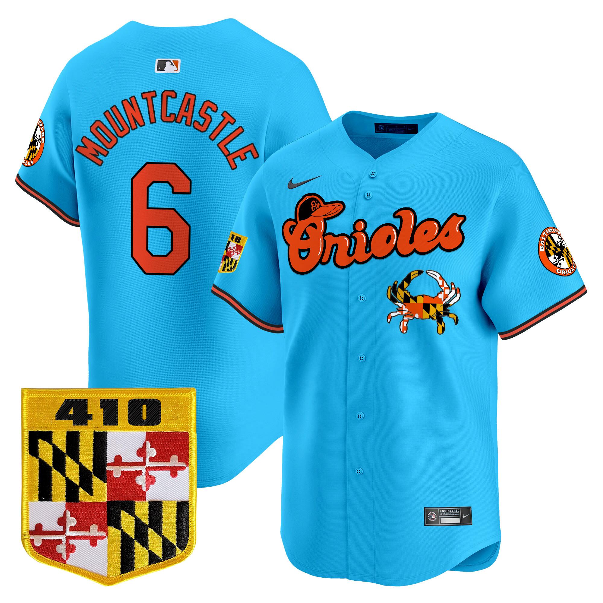 Men's Baltimore Orioles 410 & Chesapeake Crab Patch Vapor Premier Limited Jersey - All Stitched - Image 35