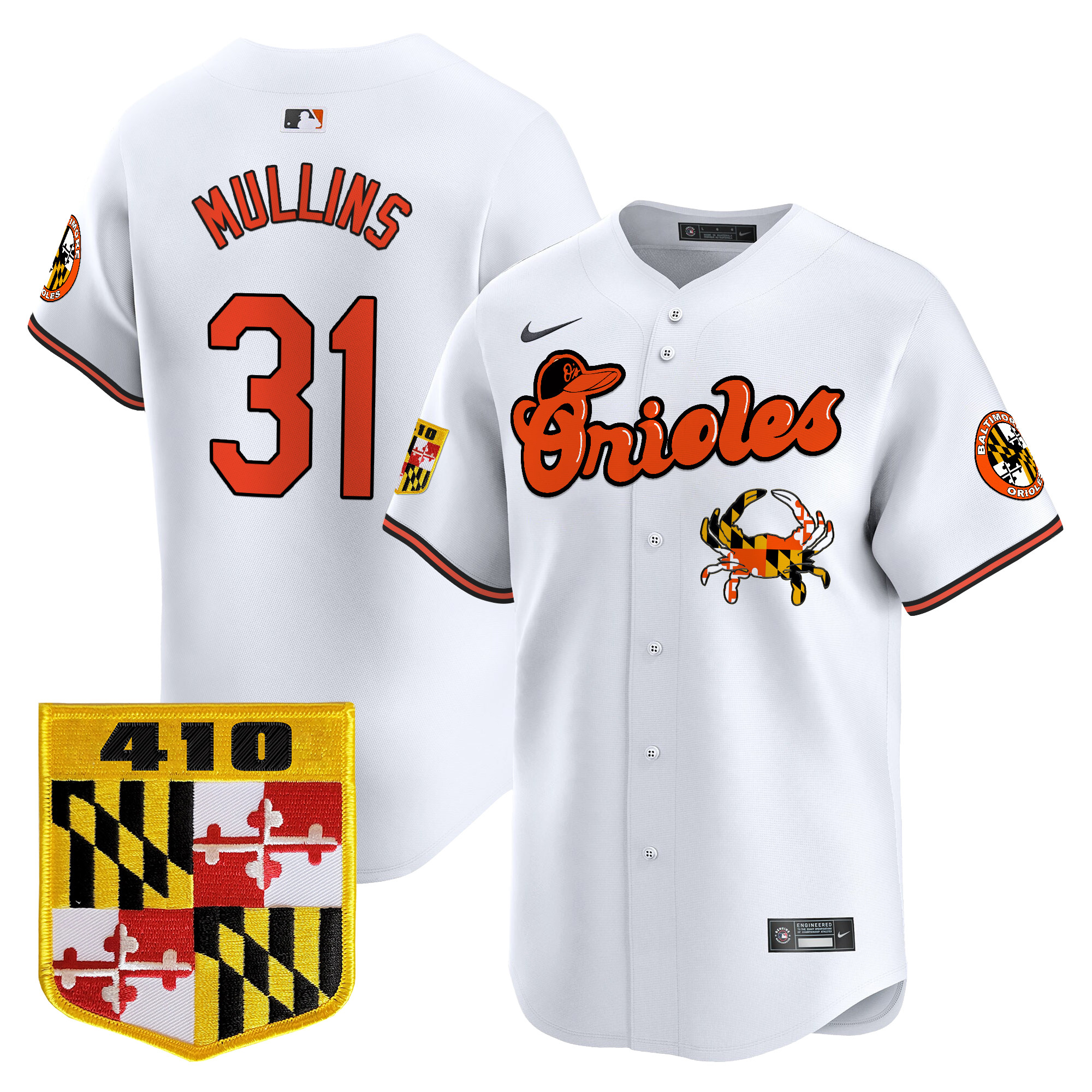 Men's Baltimore Orioles 410 & Chesapeake Crab Patch Vapor Premier Limited Jersey - All Stitched - Image 12