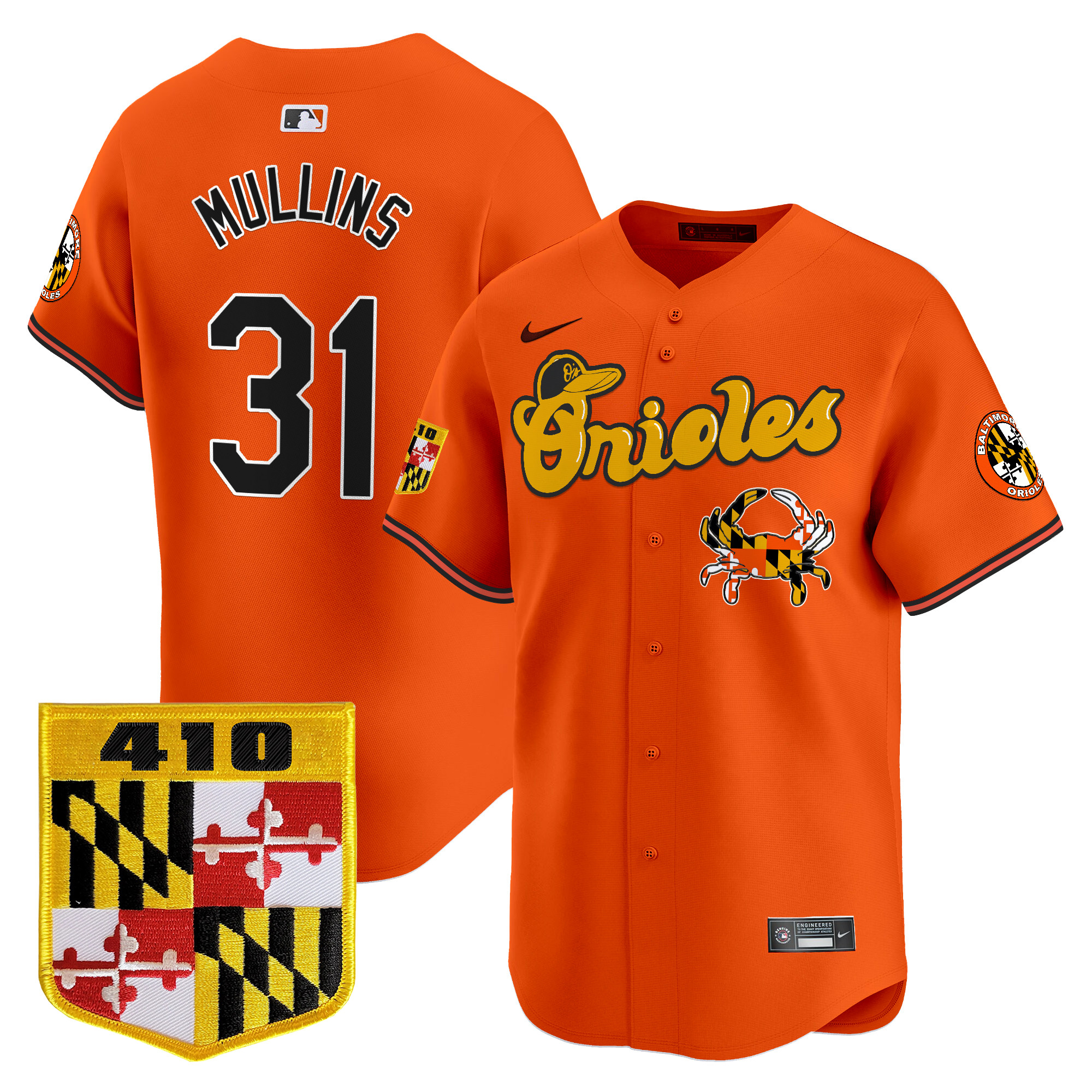 Men's Baltimore Orioles 410 & Chesapeake Crab Patch Vapor Premier Limited Jersey - All Stitched - Image 28