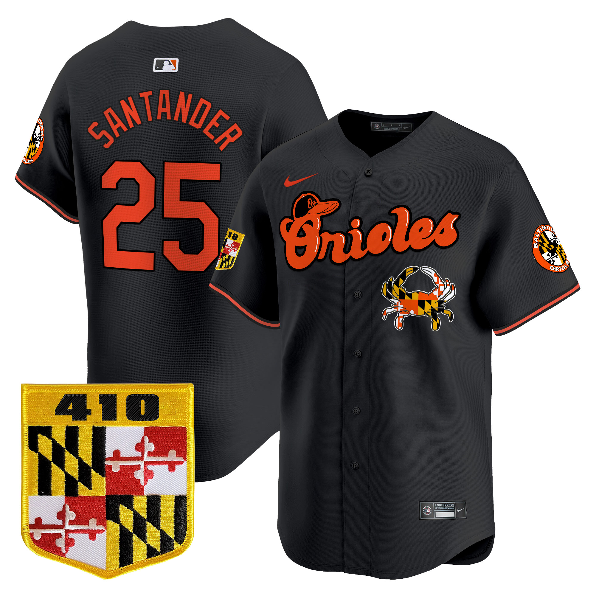 Men's Baltimore Orioles 410 & Chesapeake Crab Patch Vapor Premier Limited Jersey - All Stitched - Image 21