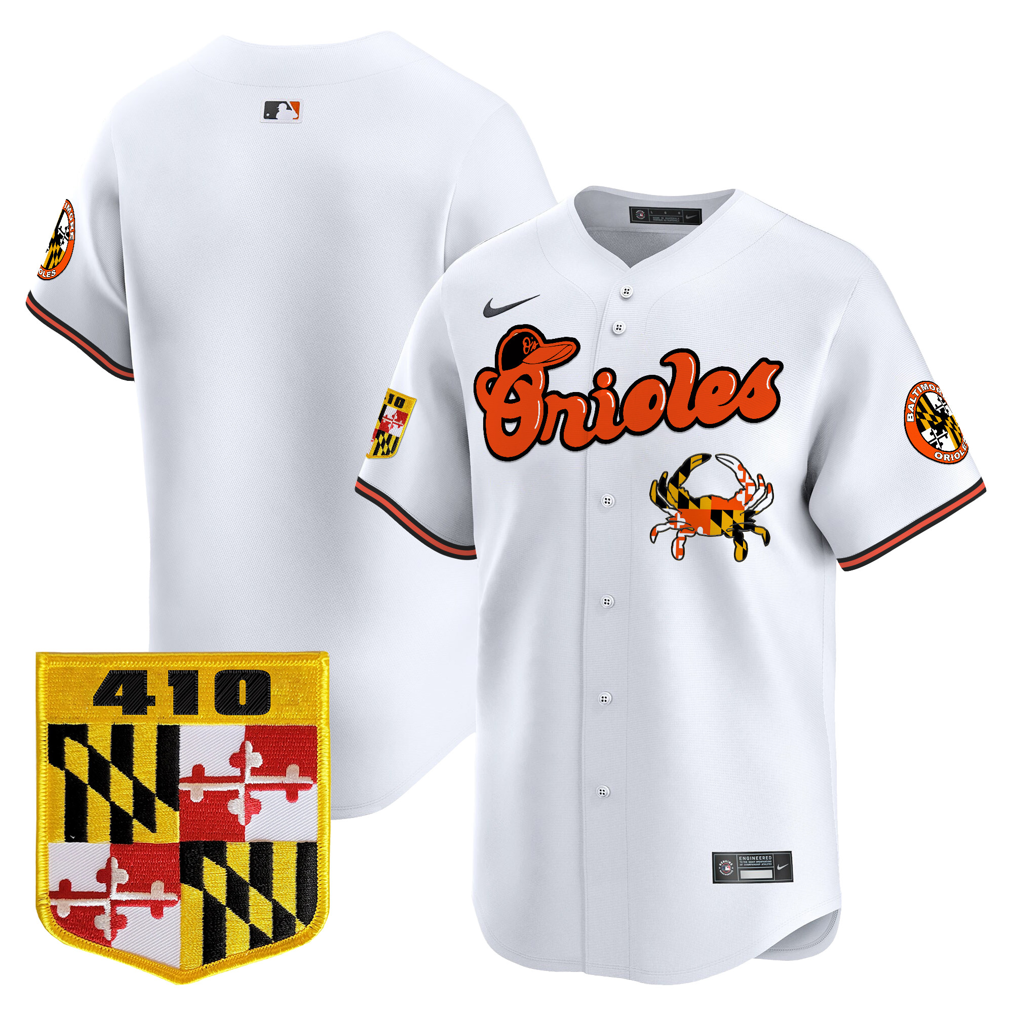 Men's Baltimore Orioles 410 & Chesapeake Crab Patch Vapor Premier Limited Jersey - All Stitched - Image 16