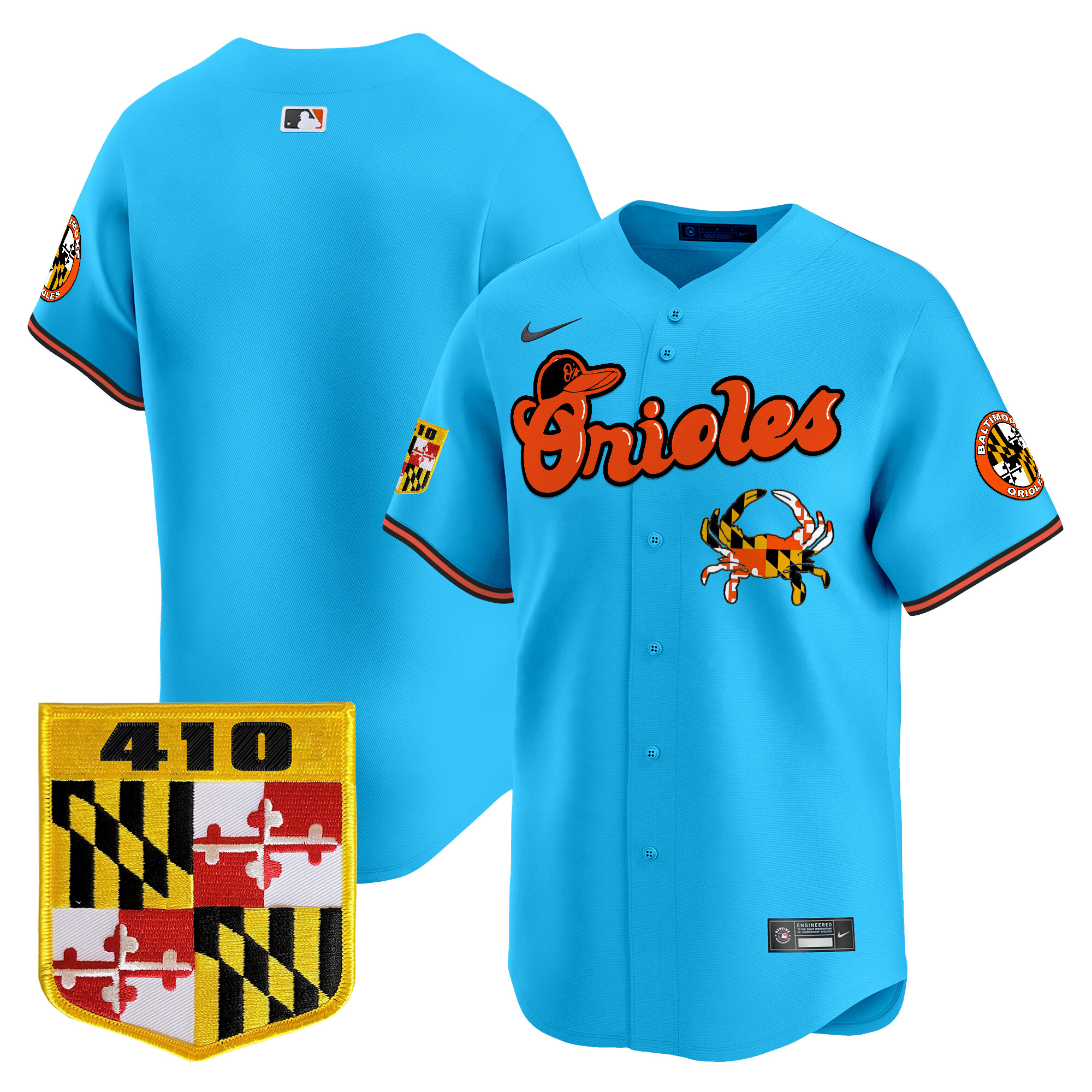 Men's Baltimore Orioles 410 & Chesapeake Crab Patch Vapor Premier Limited Jersey - All Stitched - Image 40