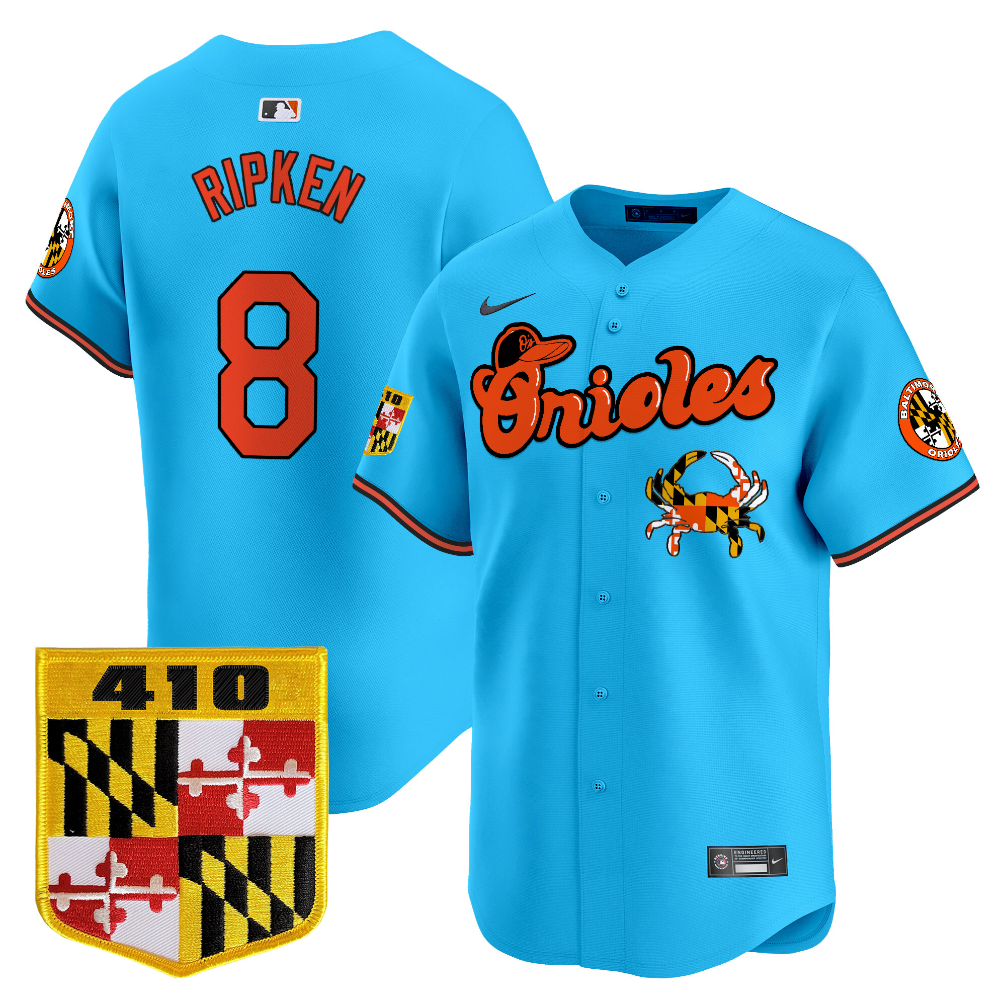 Men's Baltimore Orioles 410 & Chesapeake Crab Patch Vapor Premier Limited Jersey - All Stitched - Image 38
