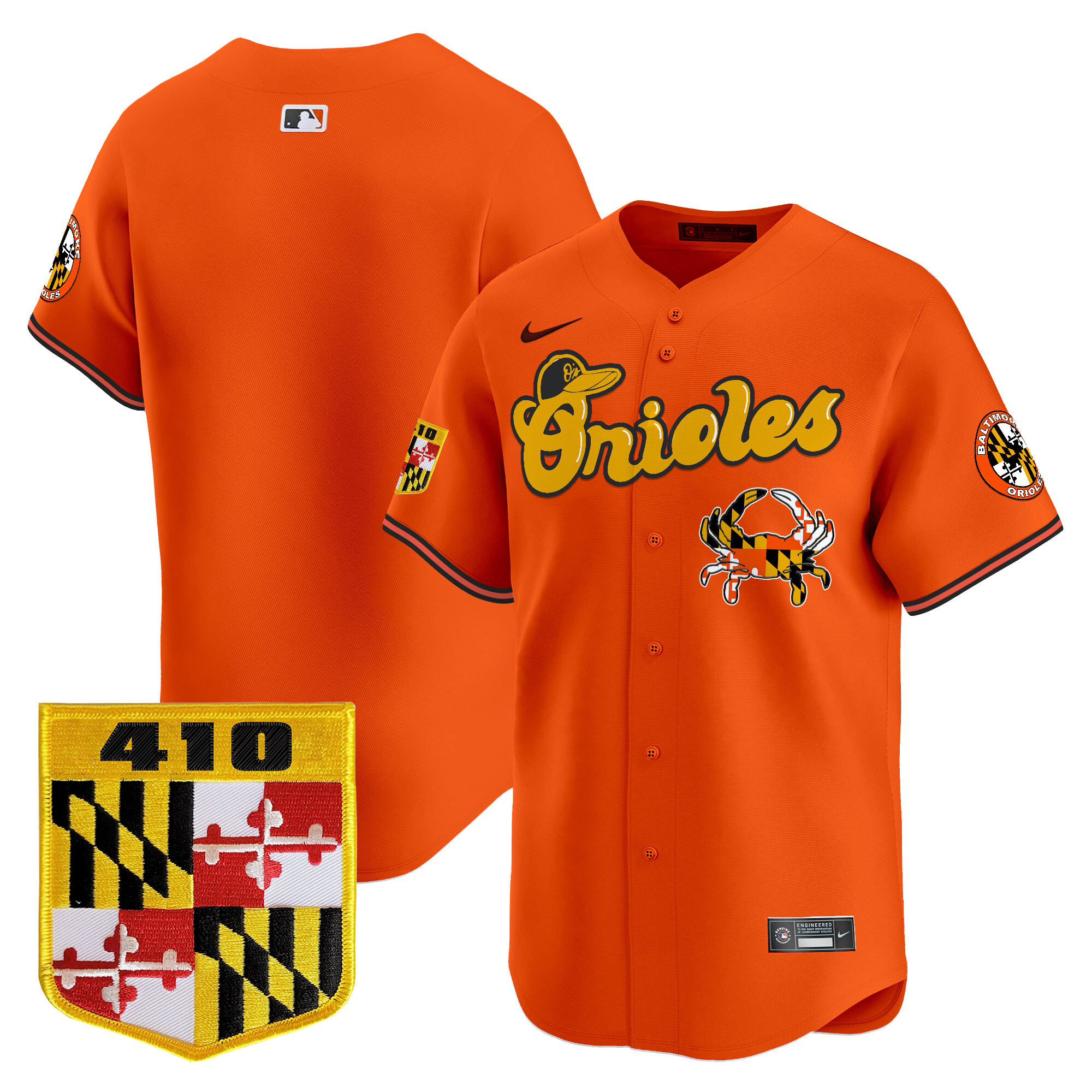 Men's Baltimore Orioles 410 & Chesapeake Crab Patch Vapor Premier Limited Jersey - All Stitched - Image 32