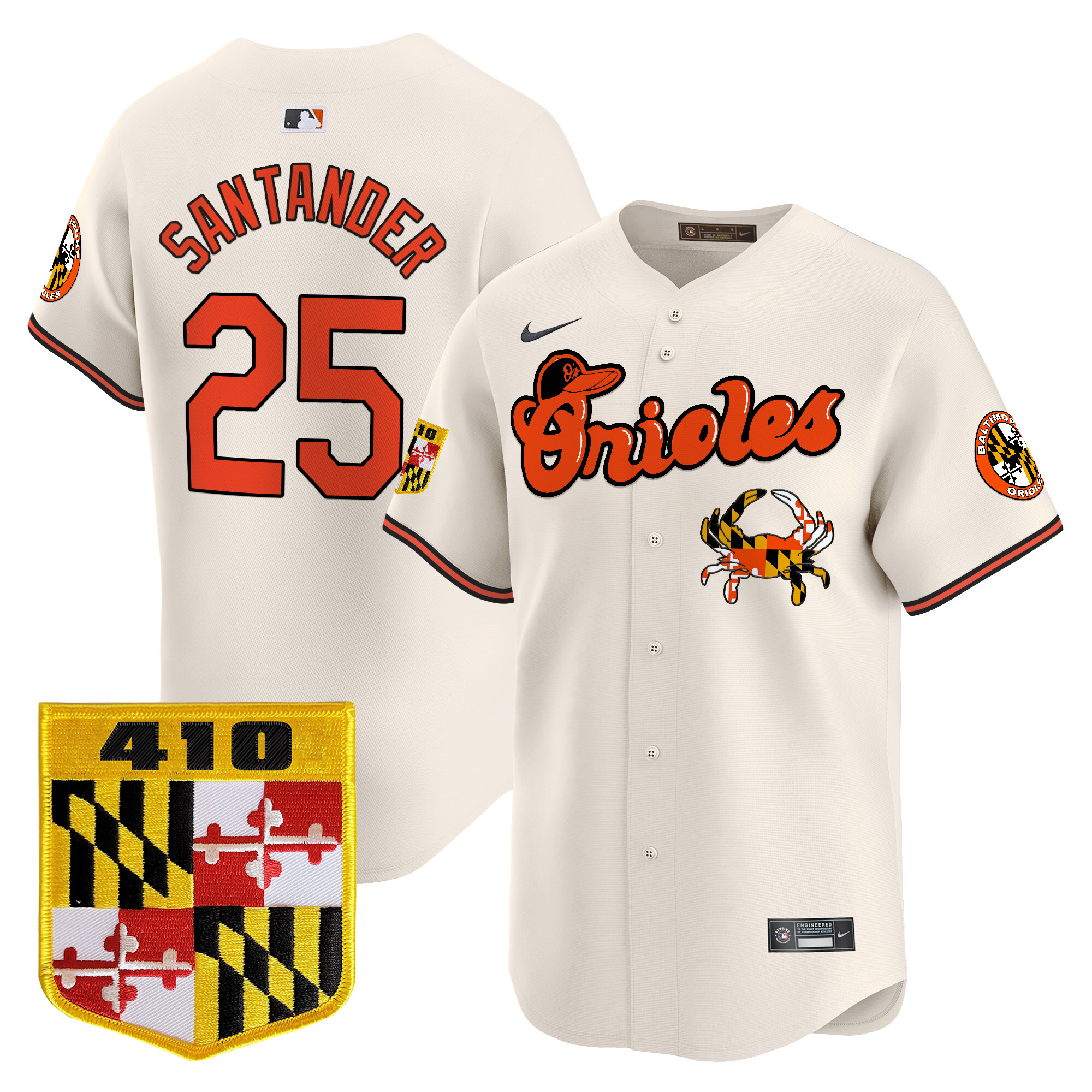 Men's Baltimore Orioles 410 & Chesapeake Crab Patch Vapor Premier Limited Jersey - All Stitched - Image 5