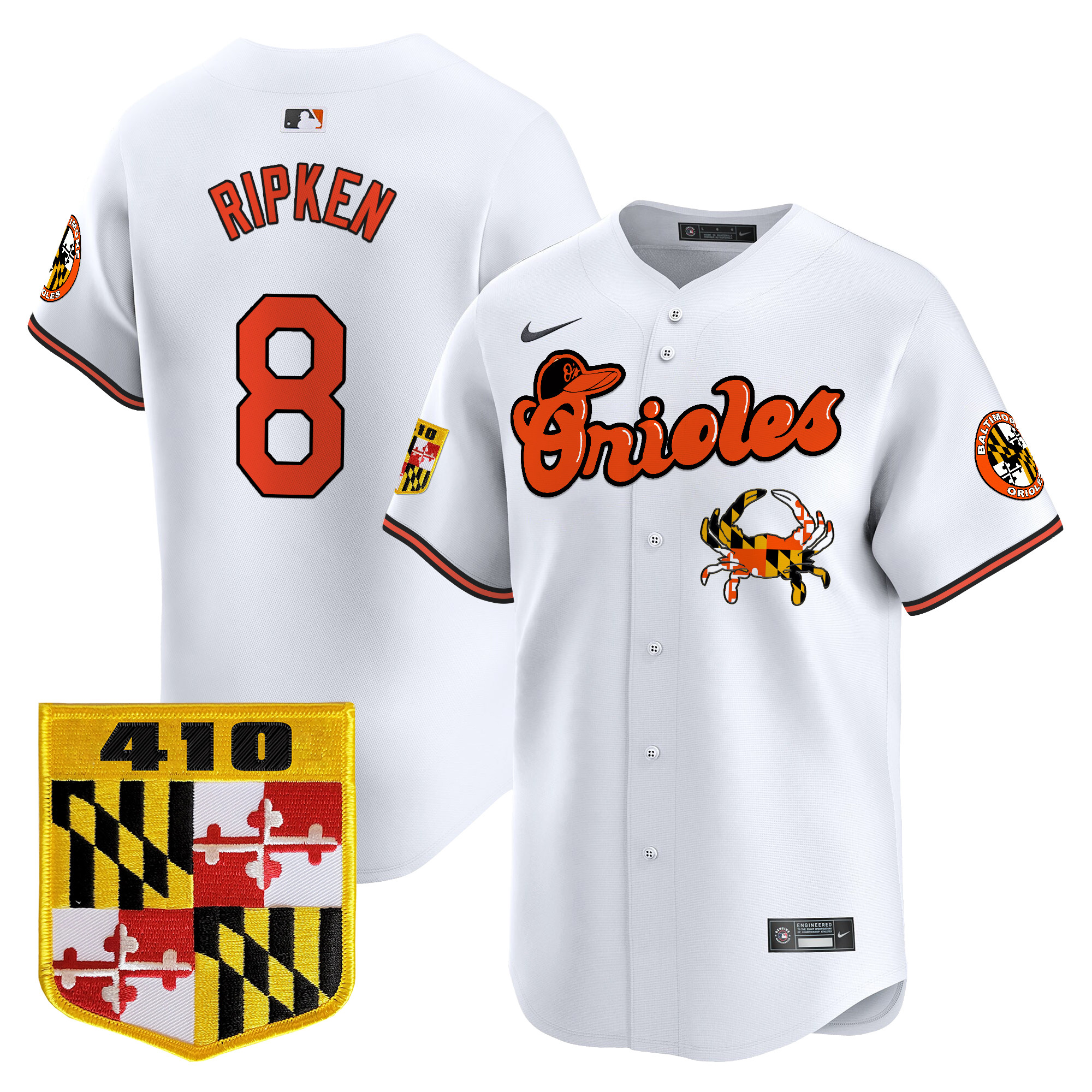 Men's Baltimore Orioles 410 & Chesapeake Crab Patch Vapor Premier Limited Jersey - All Stitched - Image 14