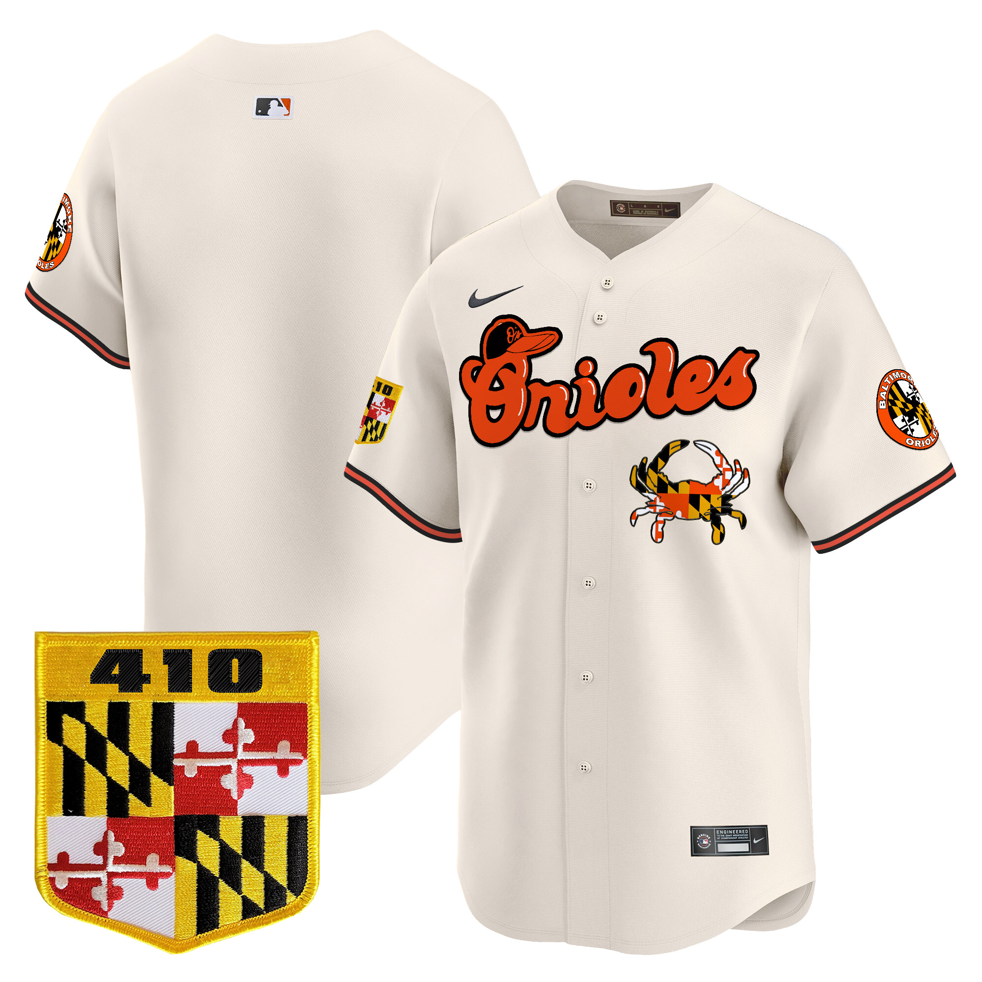Men's Baltimore Orioles 410 & Chesapeake Crab Patch Vapor Premier Limited Jersey - All Stitched - Image 8