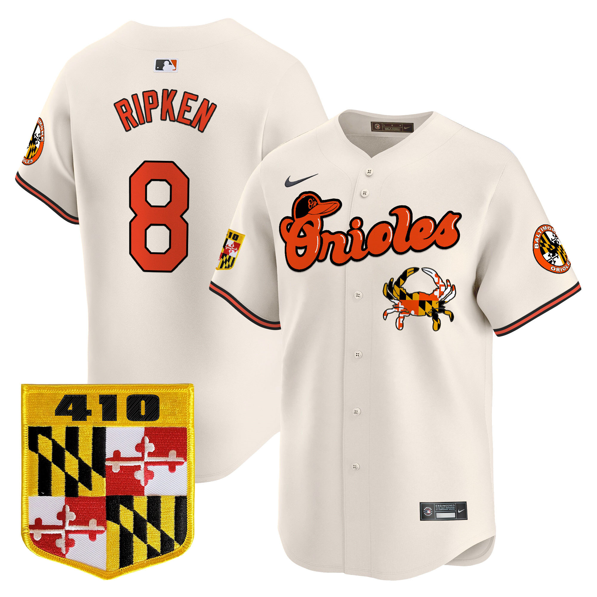 Men's Baltimore Orioles 410 & Chesapeake Crab Patch Vapor Premier Limited Jersey - All Stitched - Image 6