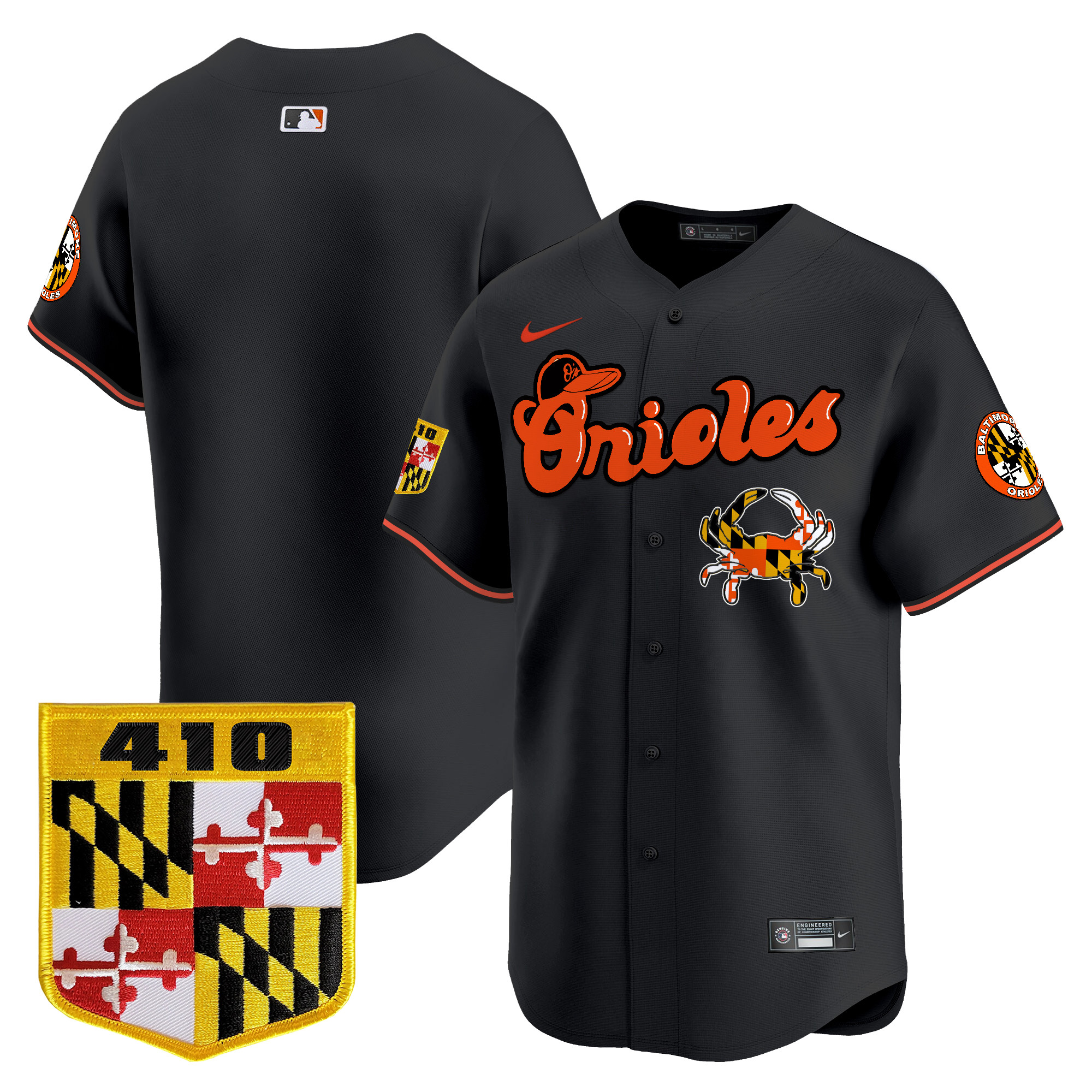 Men's Baltimore Orioles 410 & Chesapeake Crab Patch Vapor Premier Limited Jersey - All Stitched - Image 24