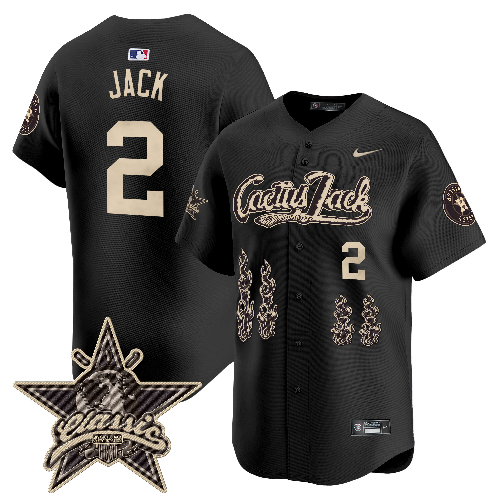 Men's Houston Astros Cactus Jack 2025 Vapor Premier Limited Jersey - All Stitched - Image 10
