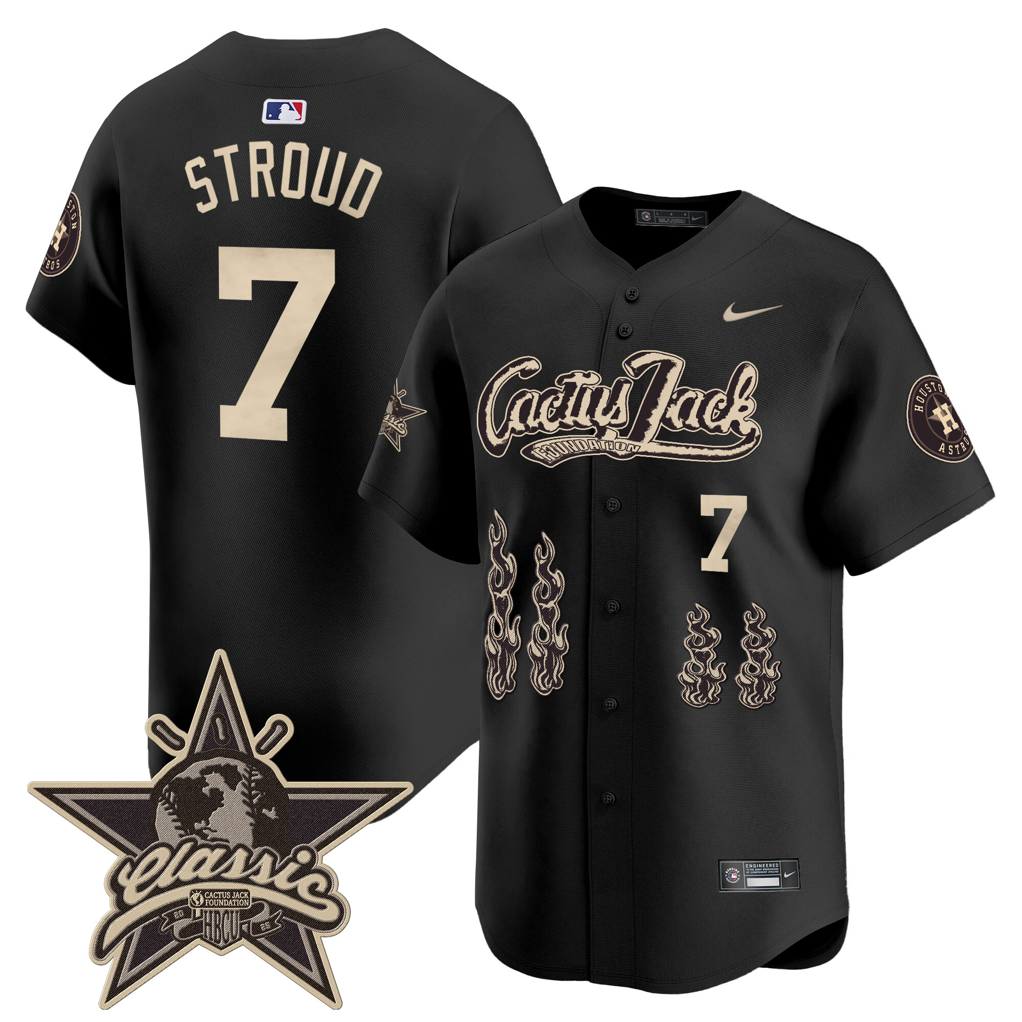 Men's Houston Astros Cactus Jack 2025 Vapor Premier Limited Jersey - All Stitched - Image 9