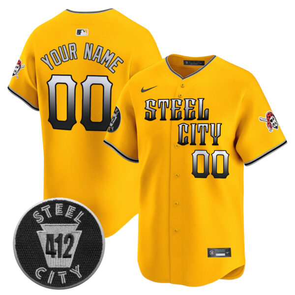 Pittsburgh Pirates 412 Patch Vapor Premier Limited Custom Jersey V8 - All Stitched - Image 3