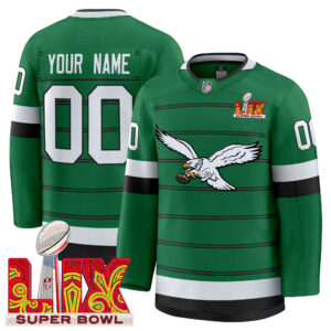 Eagles Kelly Green Hockey Premium Custom Jersey - All Stitched