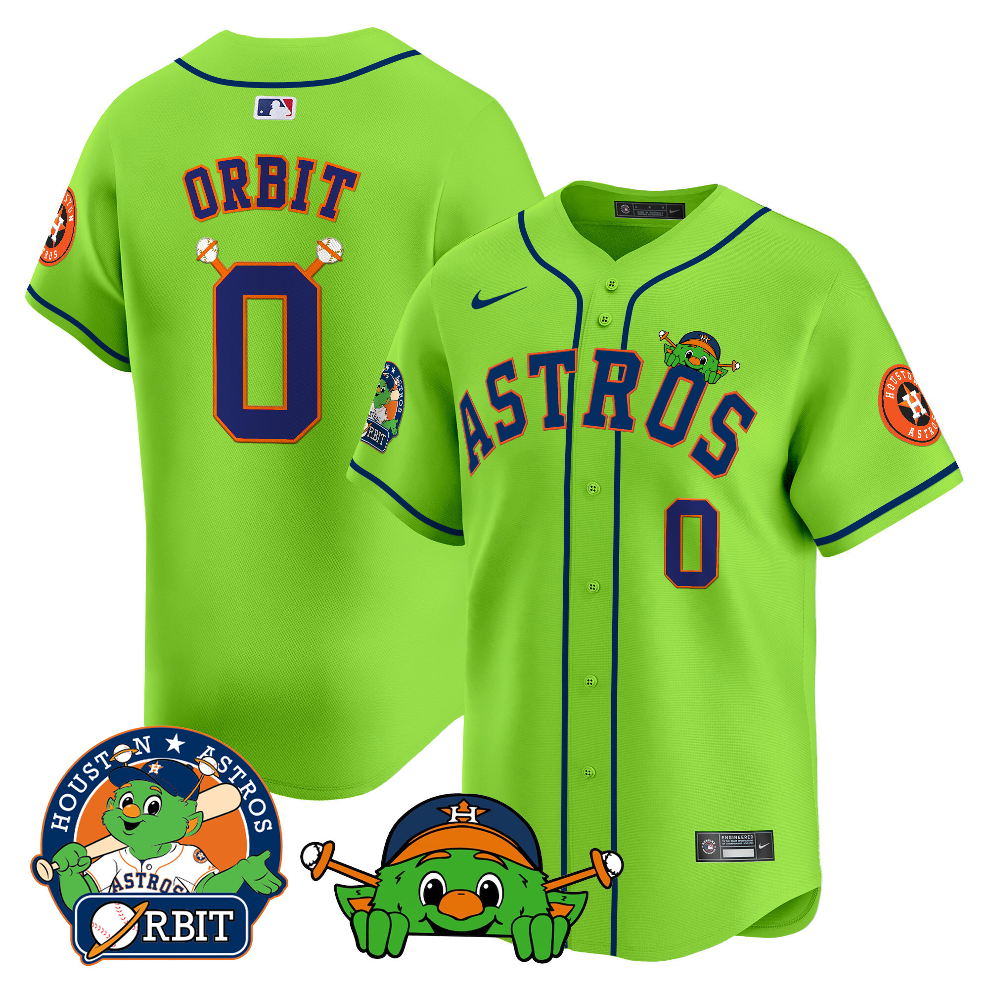 Men's Astros Orbit Patch Vapor Premier Limited Jersey V3 - All Stitched - Image 3
