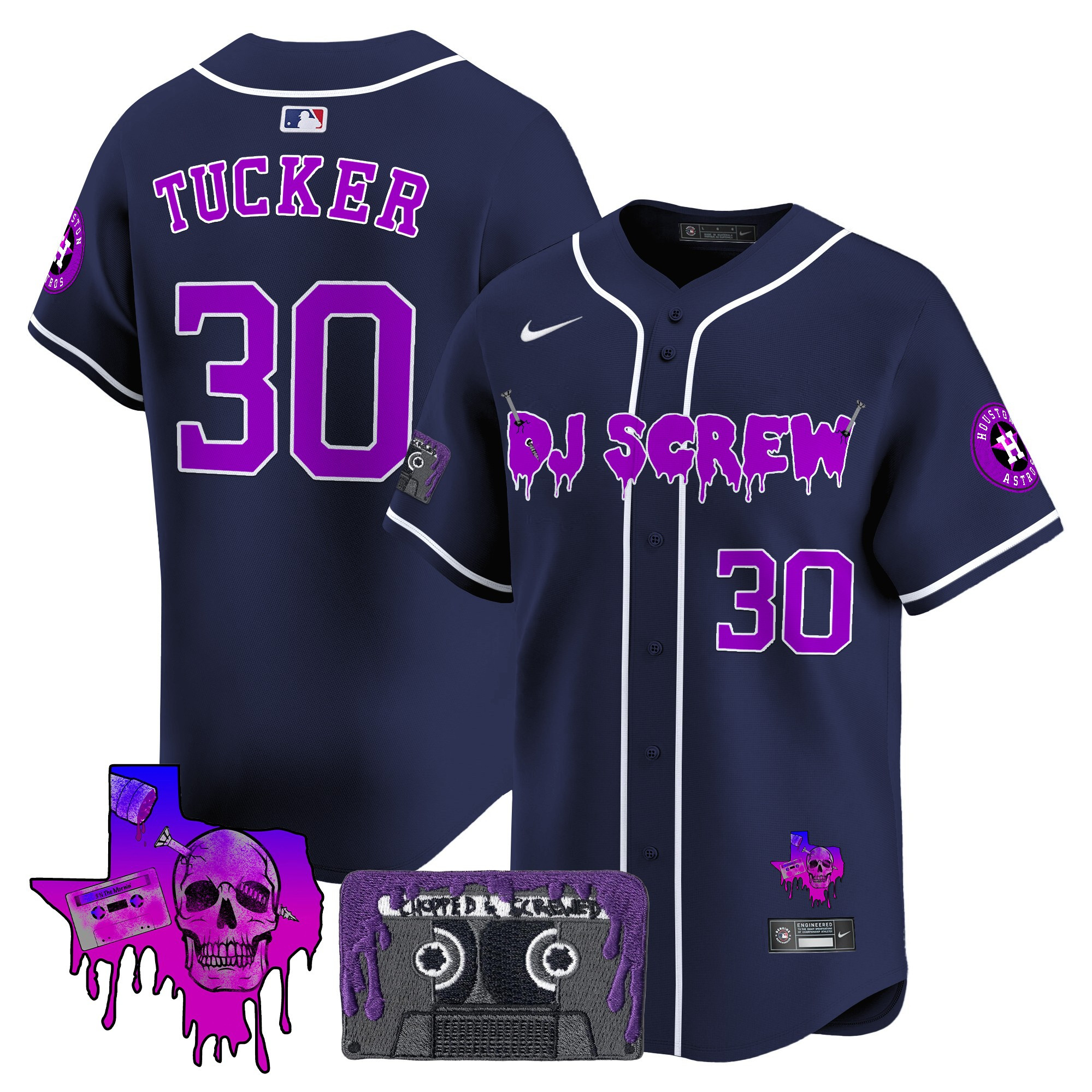 Men's Houston Astros DJ Screw Patch Vapor Premier Limited Jersey V2 - All Stitched - Image 57