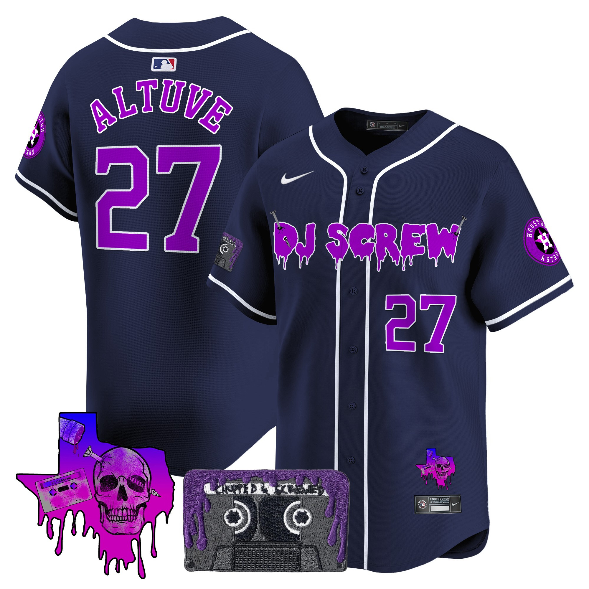 Men's Houston Astros DJ Screw Patch Vapor Premier Limited Jersey V2 - All Stitched - Image 51