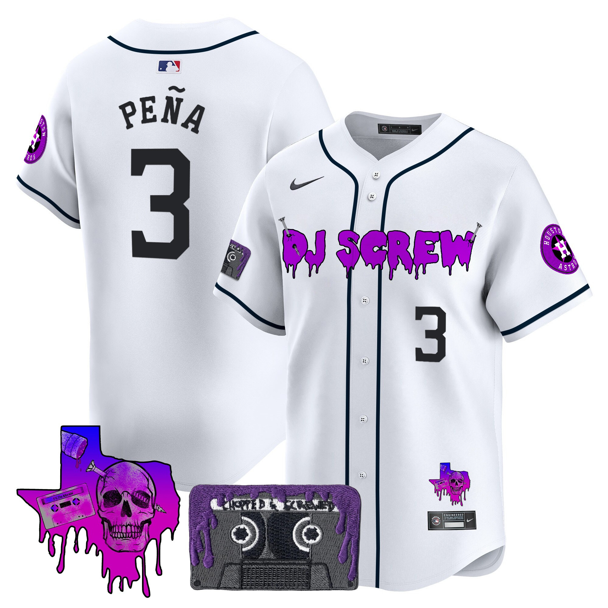 Men's Houston Astros DJ Screw Patch Vapor Premier Limited Jersey V2 - All Stitched - Image 40