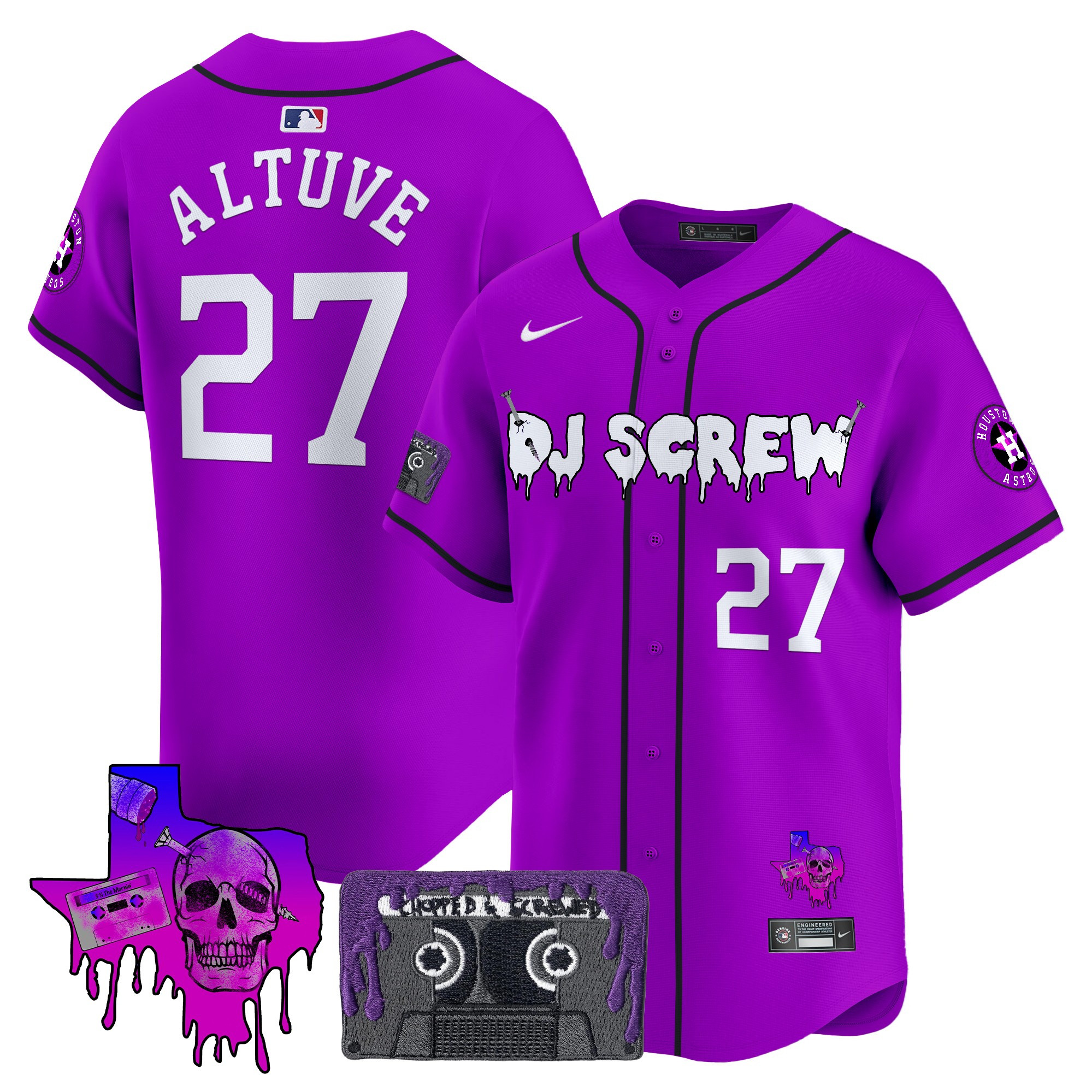 Men's Houston Astros DJ Screw Patch Vapor Premier Limited Jersey V2 - All Stitched - Image 15