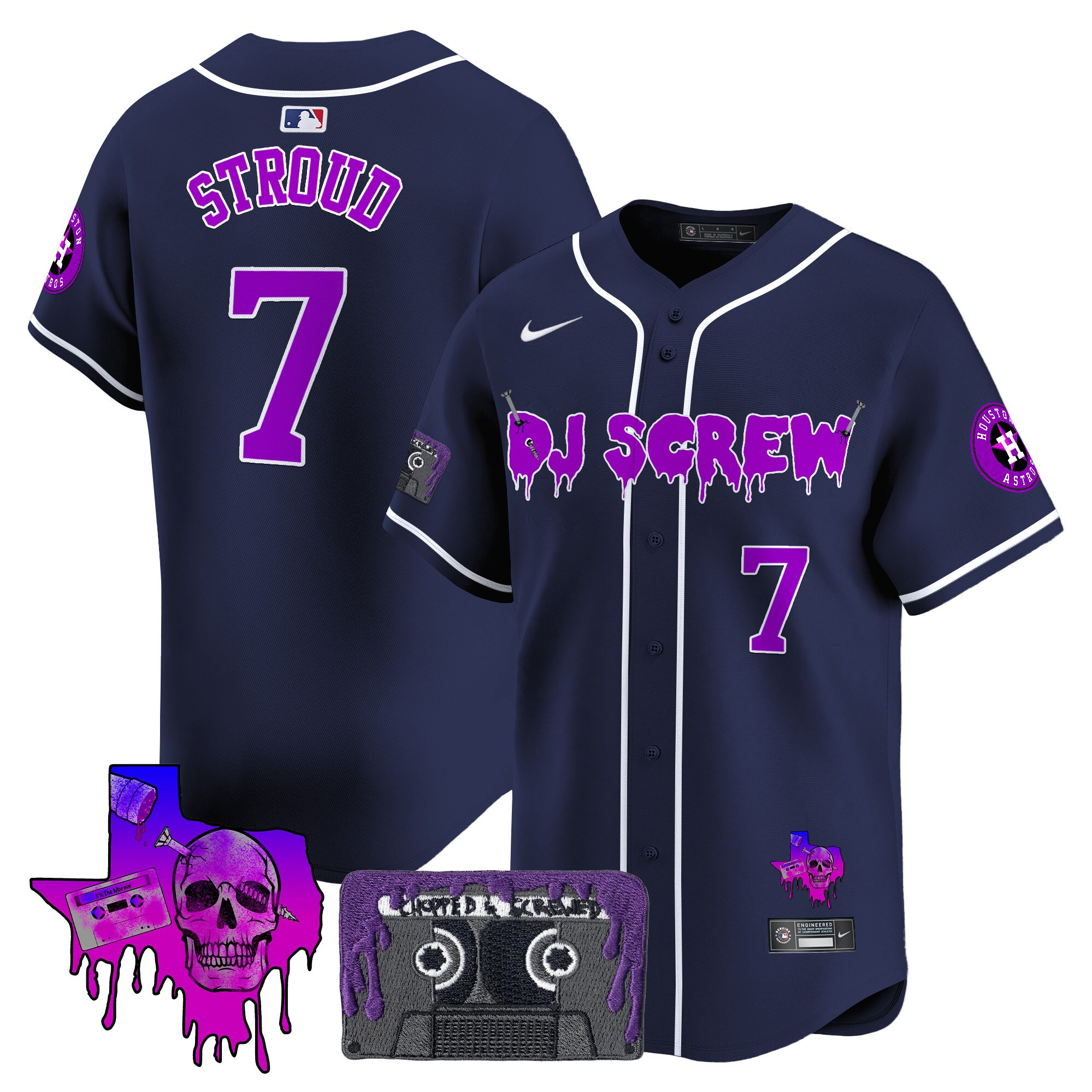 Men's Houston Astros DJ Screw Patch Vapor Premier Limited Jersey V2 - All Stitched - Image 58