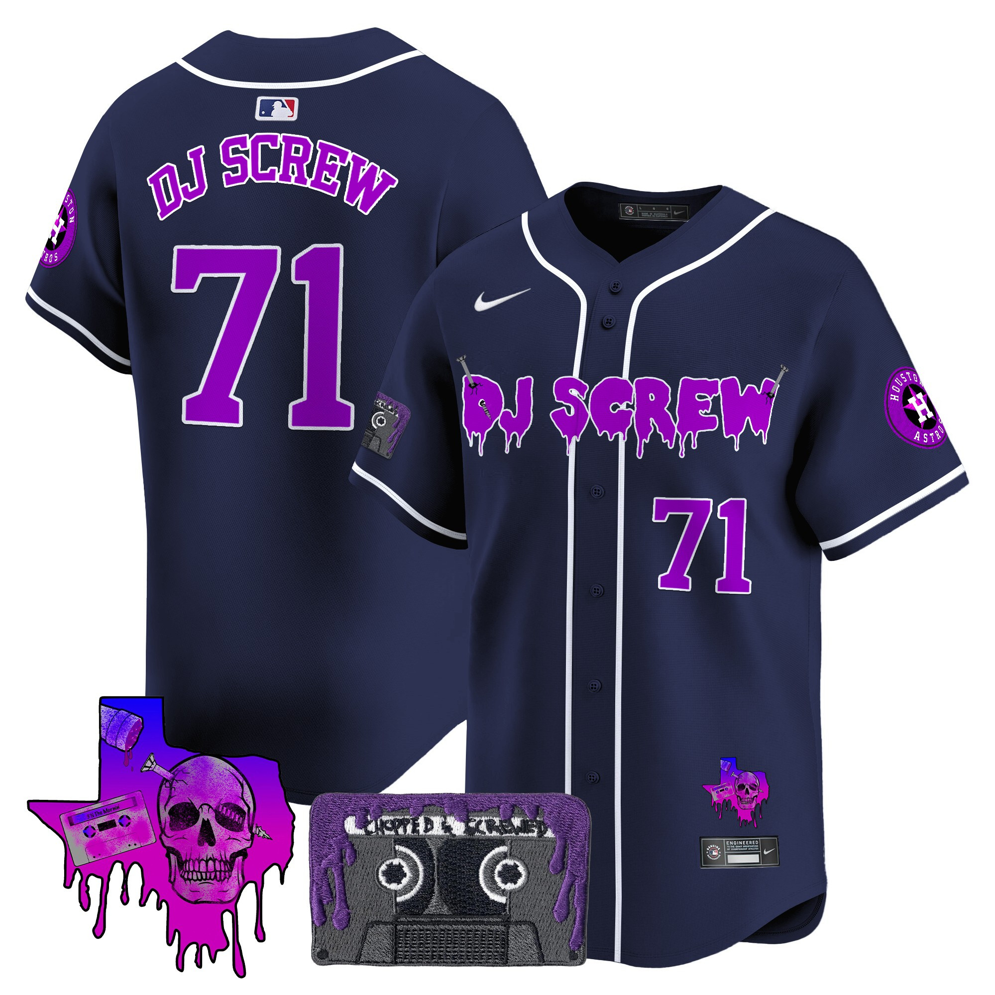 Men's Houston Astros DJ Screw Patch Vapor Premier Limited Jersey V2 - All Stitched - Image 50