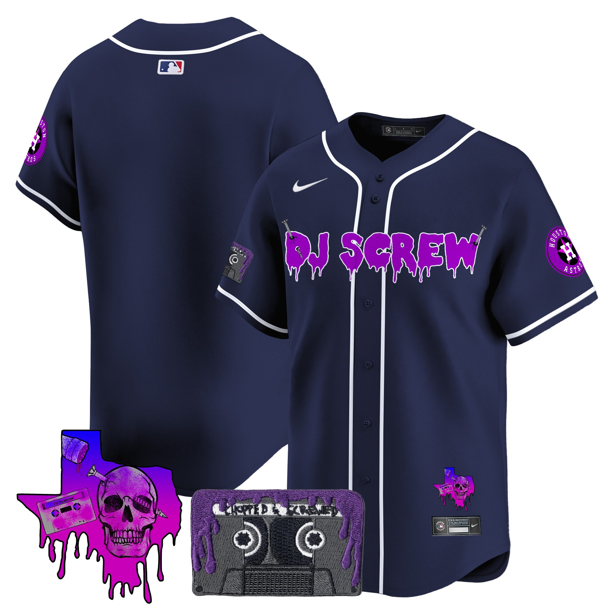 Men's Houston Astros DJ Screw Patch Vapor Premier Limited Jersey V2 - All Stitched - Image 60