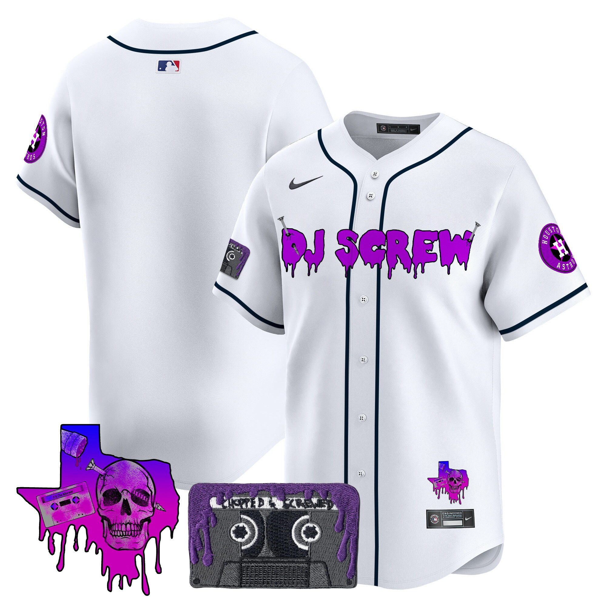 Men's Houston Astros DJ Screw Patch Vapor Premier Limited Jersey V2 - All Stitched - Image 49