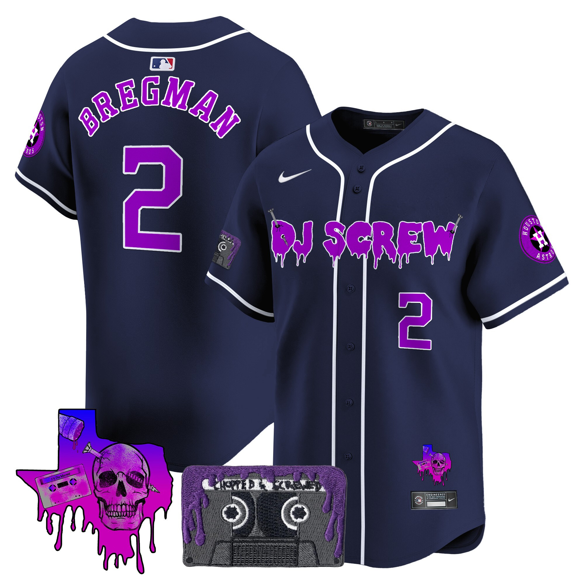 Men's Houston Astros DJ Screw Patch Vapor Premier Limited Jersey V2 - All Stitched - Image 54